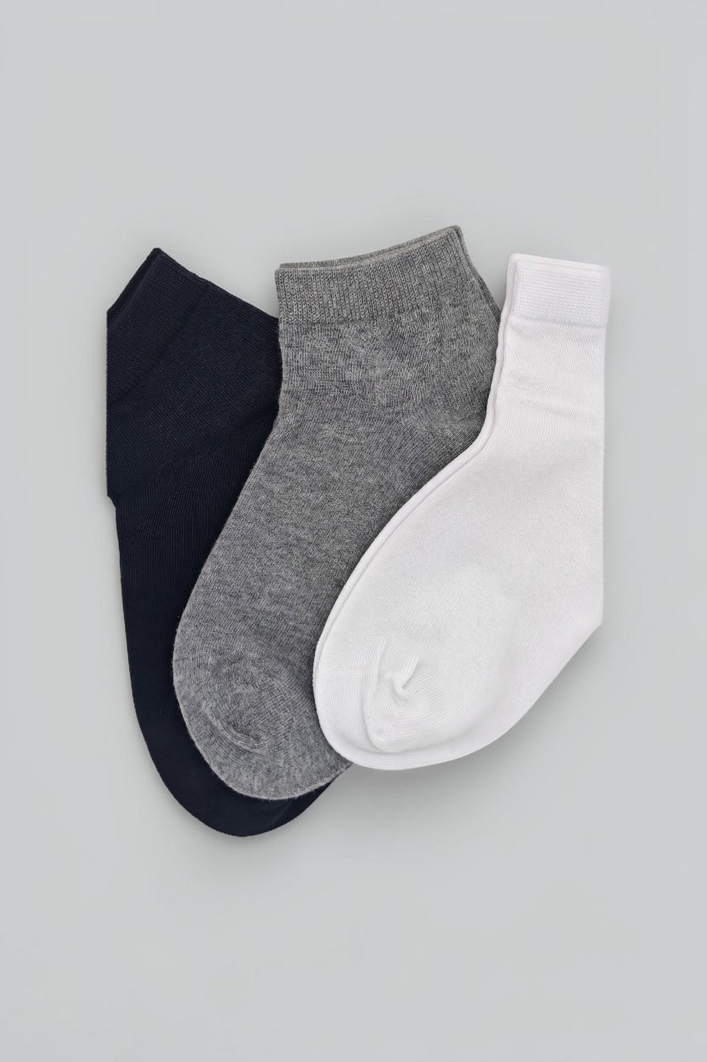 Premium Boys' Cotton Socks - 3 Colors (Black - Grey - White)