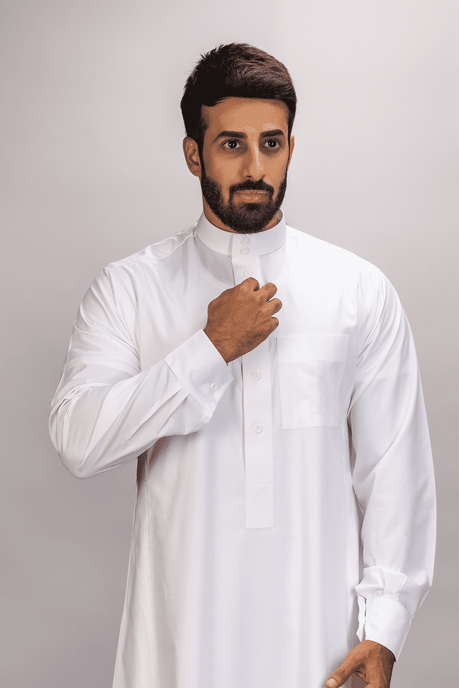 ثوب كلاسيك رجالي, أكمام كبك, كريمي