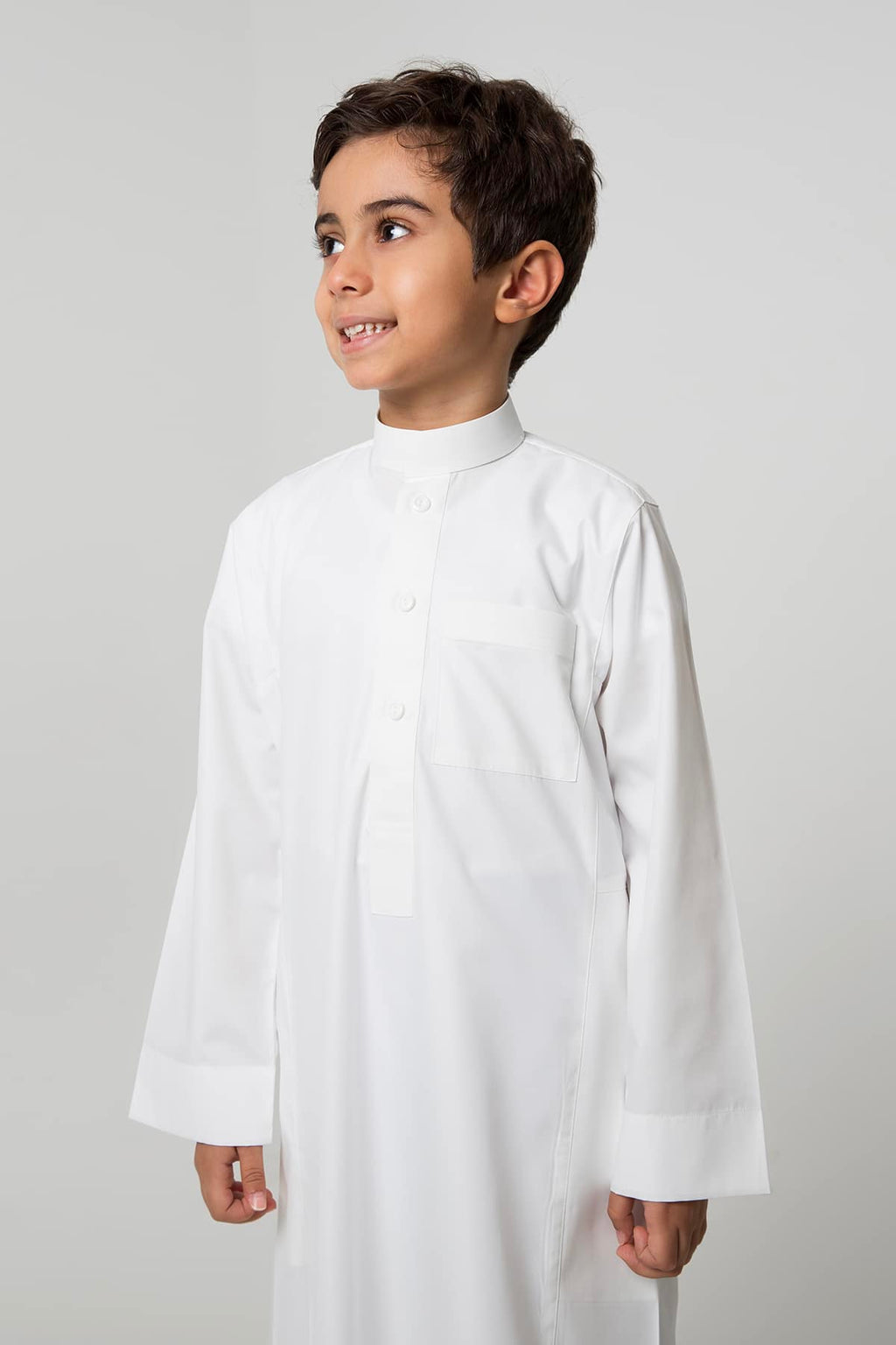 ثوب كلاسيك ولادي, جبزور مربع, كريمي