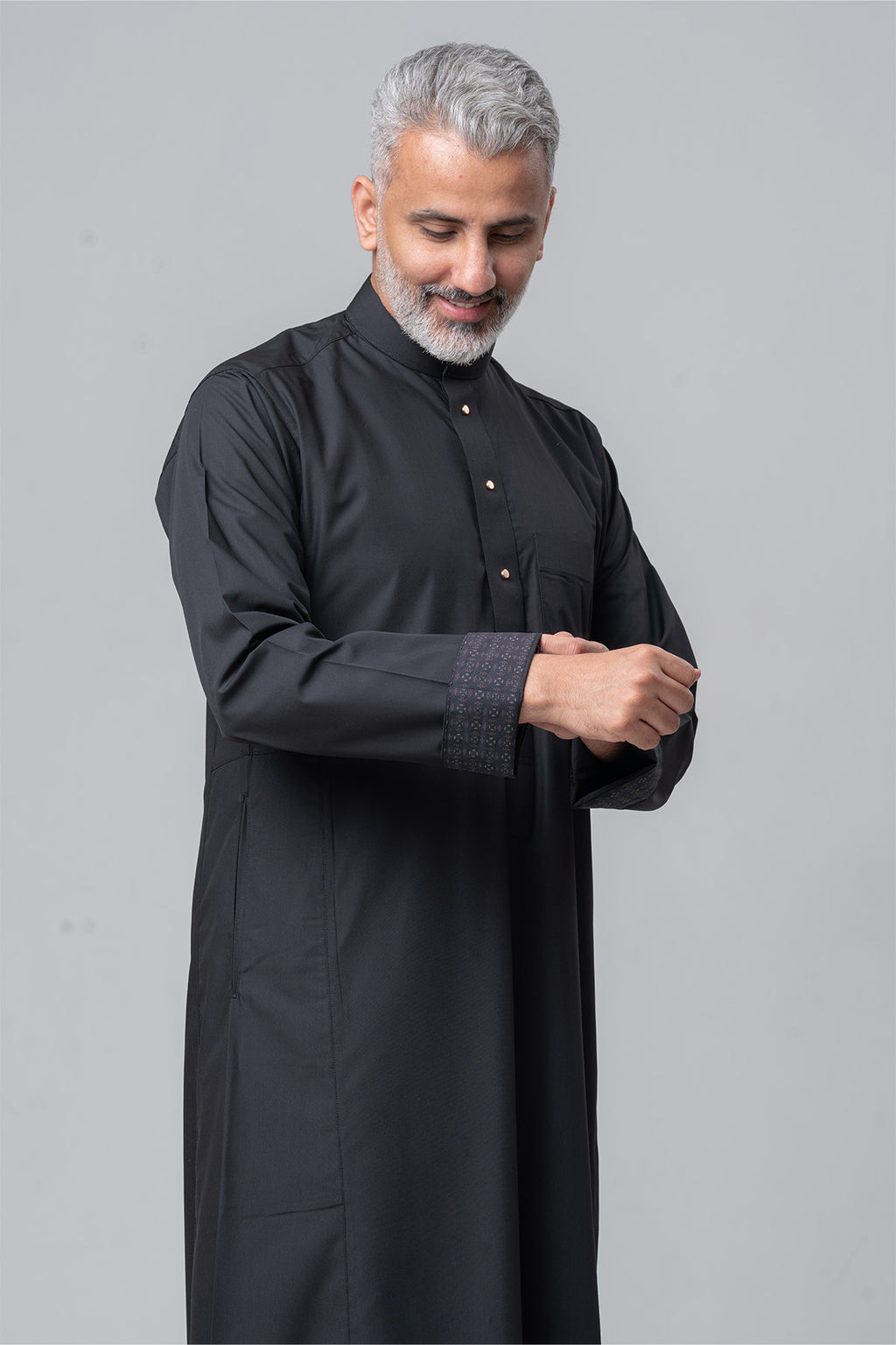 Men's Trendy Elegant Thobe - Black