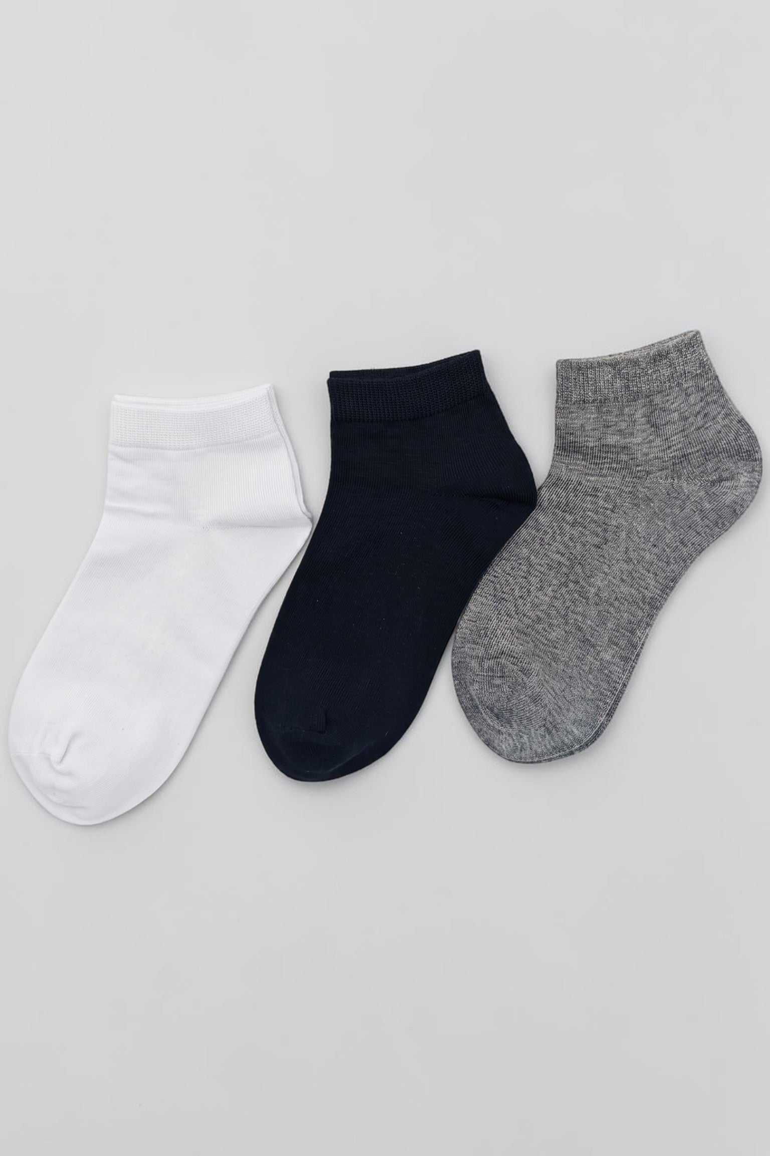 Premium Boys' Cotton Socks - 3 Colors (Black - Grey - White)