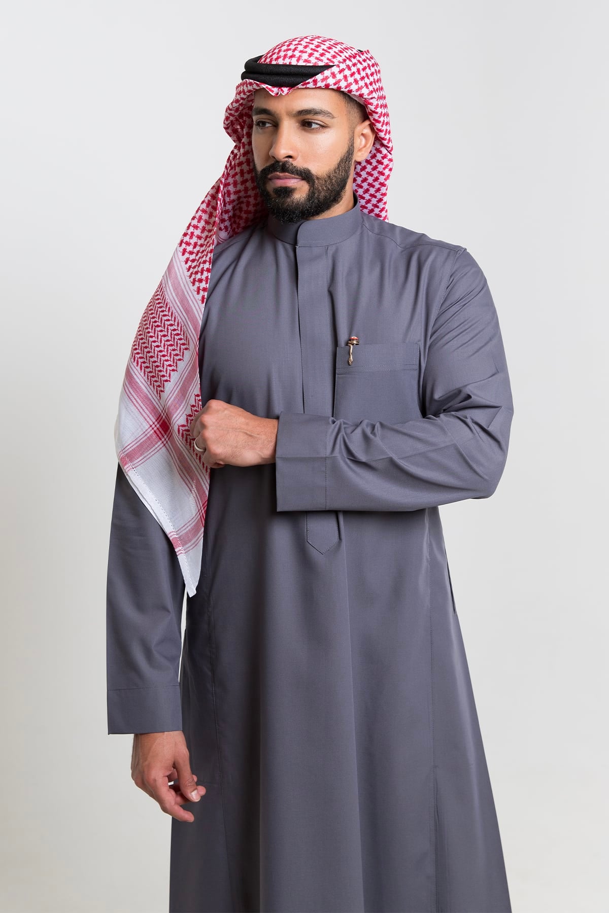 Dark grey classic summer thobe