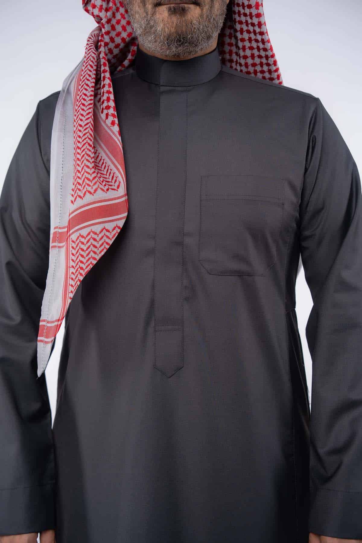 ثوب كلاسيك شتوي رجالي رمادي غامق