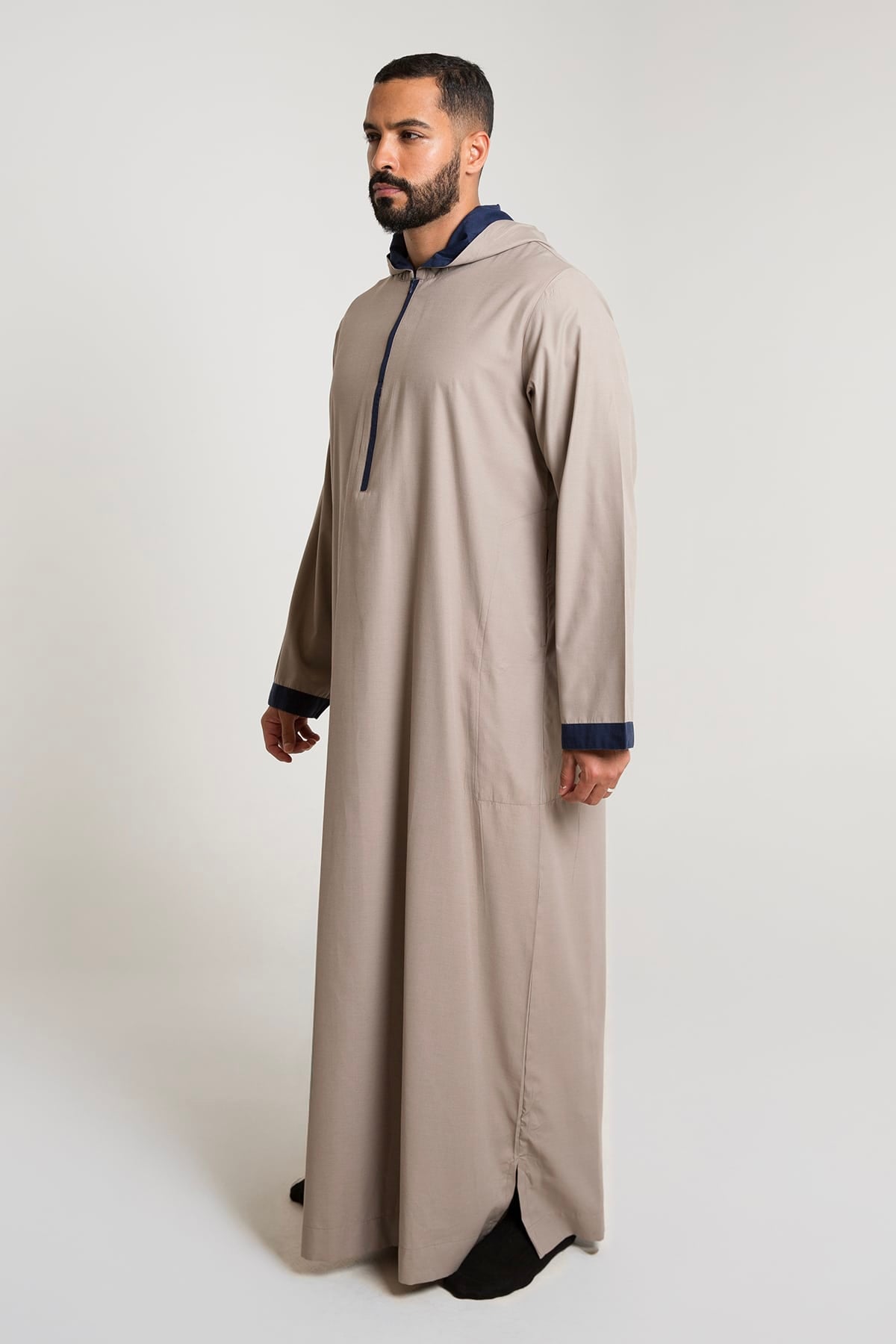 Rithobe jalabiya, long sleeves, beige