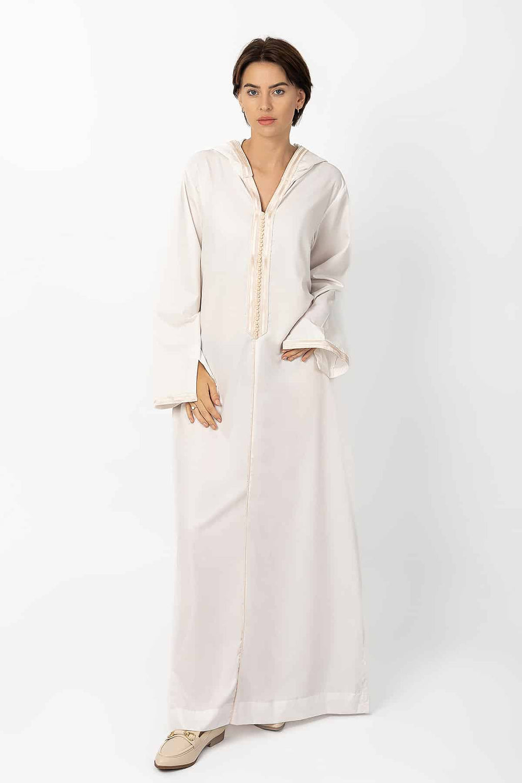 Women's Moroccan Cream Jalabiya