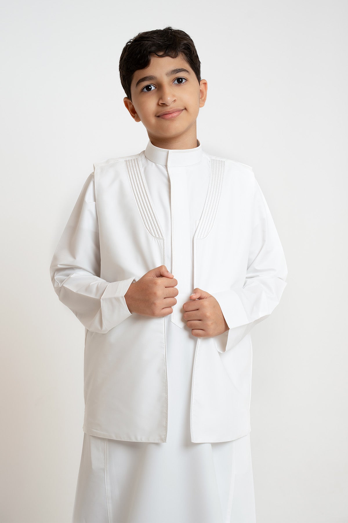 Elegant youth dress with embellishments – cream