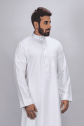 ثوب كلاسيك شبابي, جبزور مثلث, أبيض