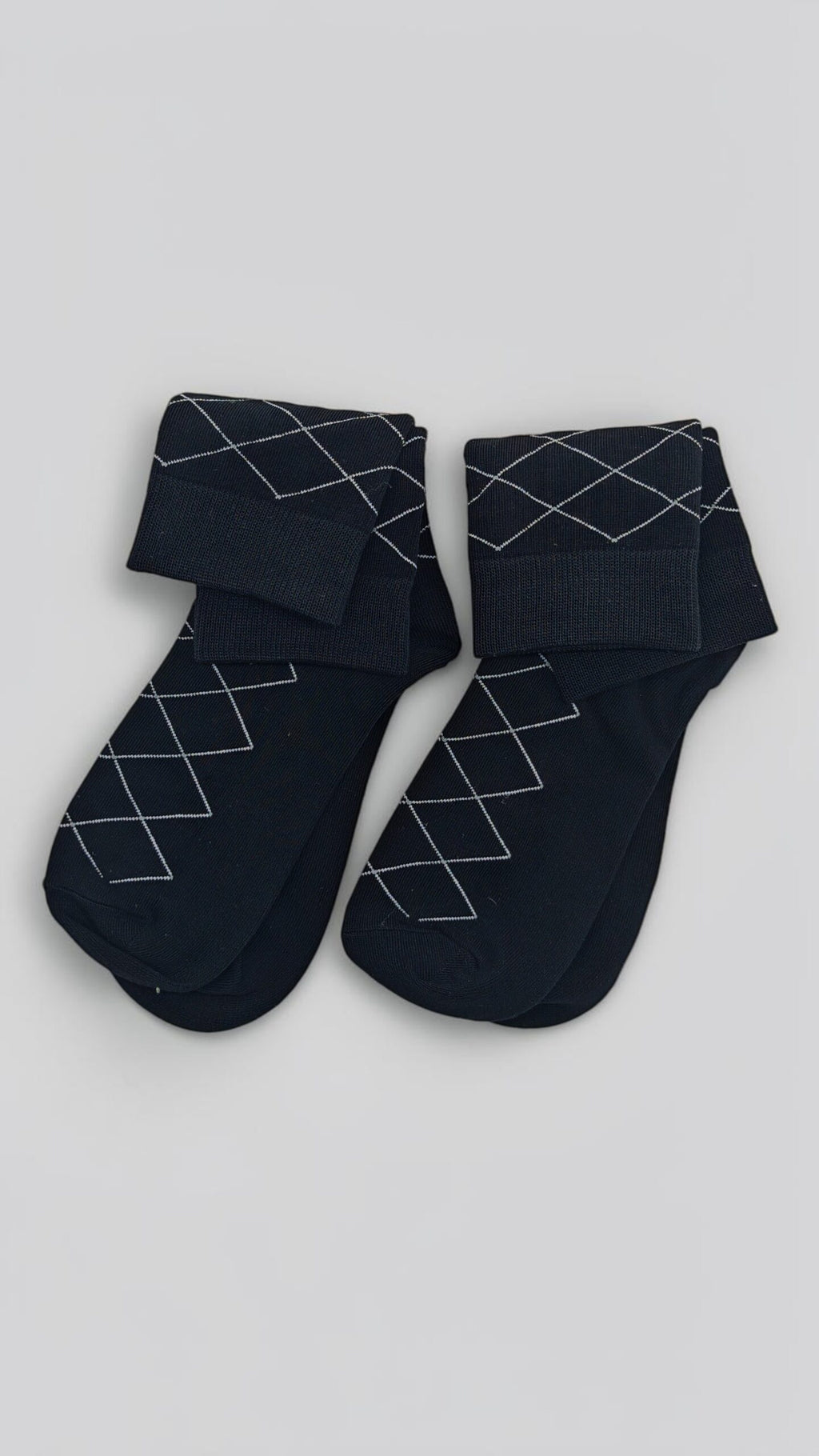Men's 3-Pack Diamond Pattern Long Cotton Socks