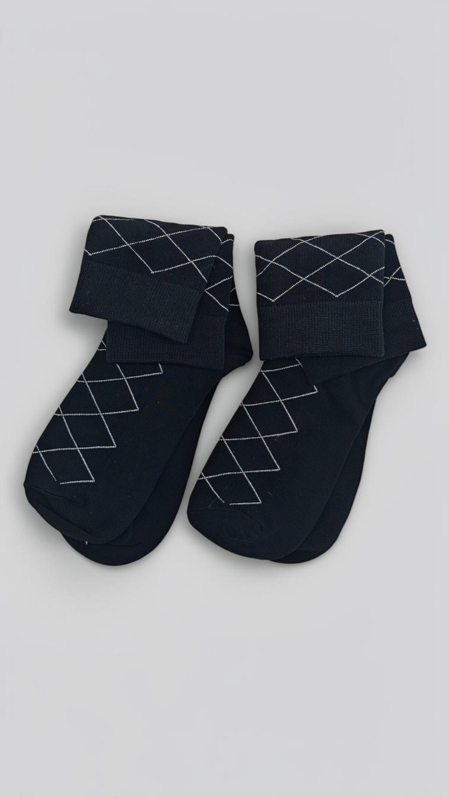 Men's 3-Pack Diamond Pattern Long Cotton Socks
