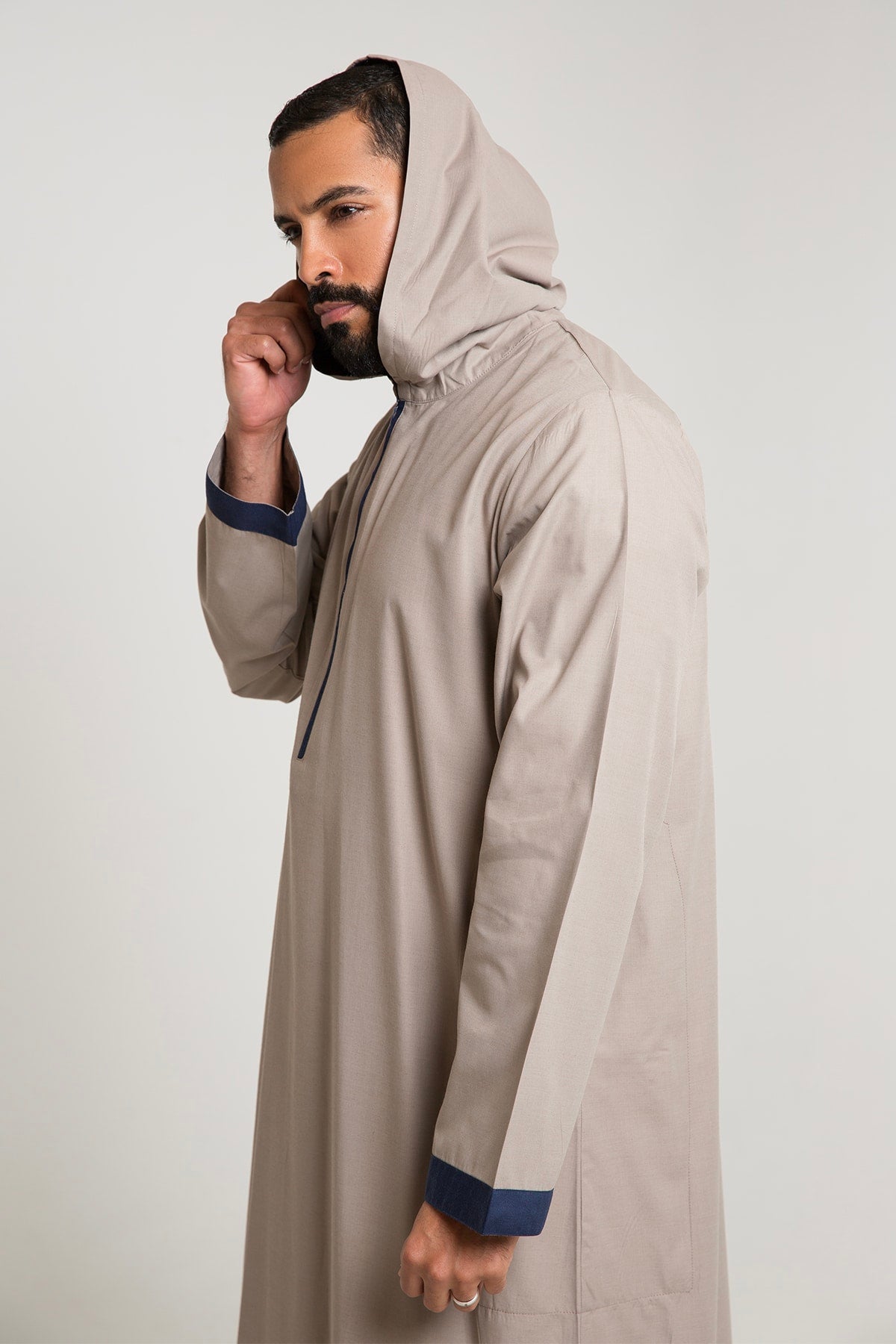Rithobe jalabiya, long sleeves, beige