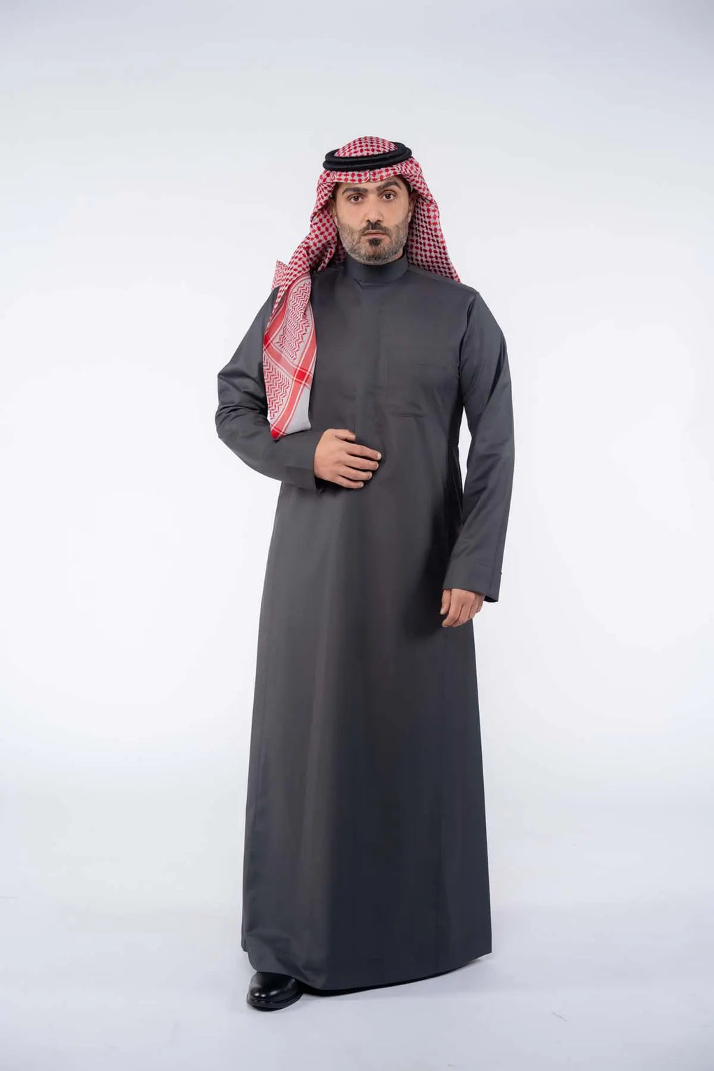 ثوب كلاسيك شتوي رجالي رمادي غامق
