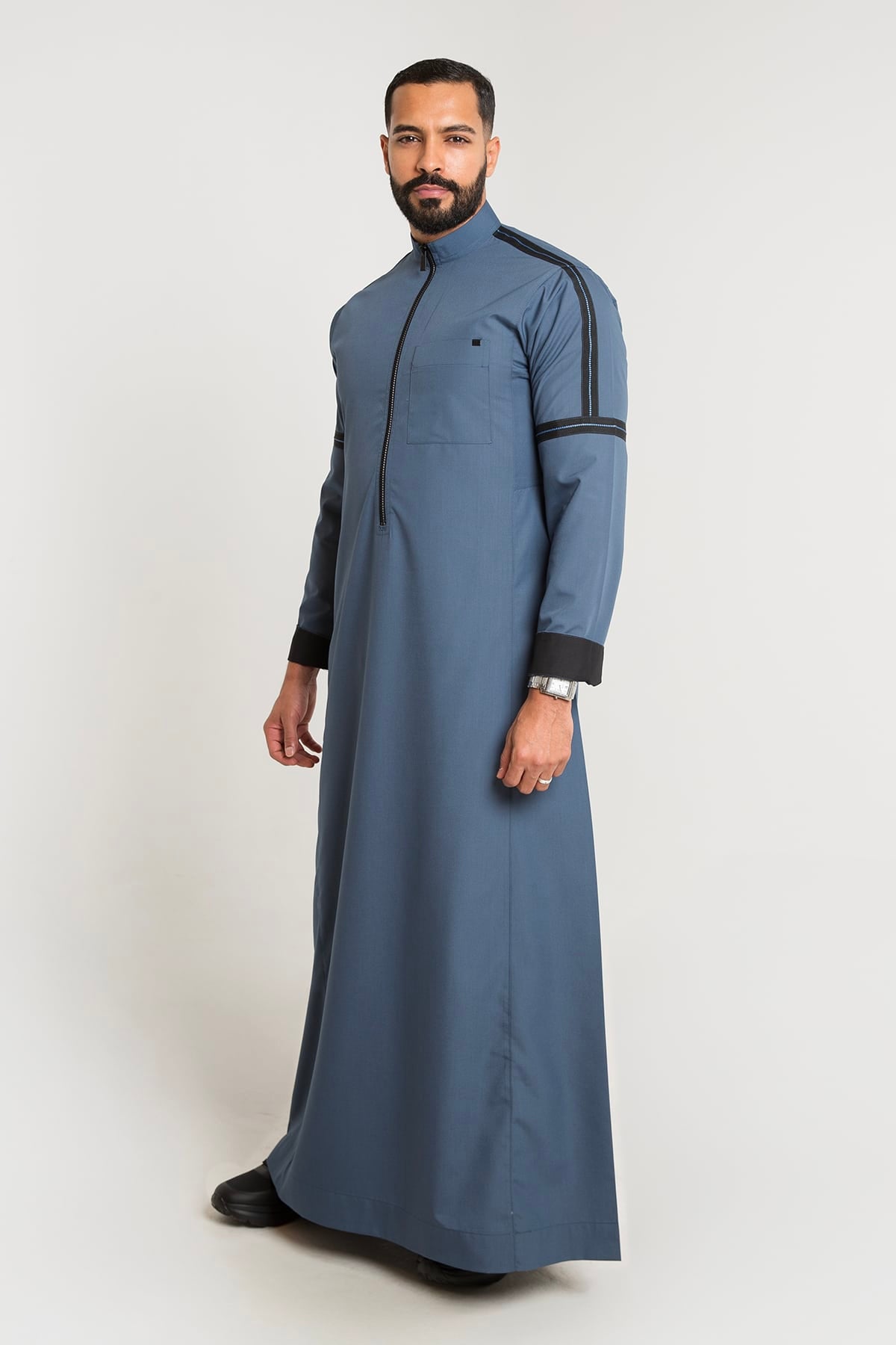ثوب رجالي ري ثوب أزرق سحاب