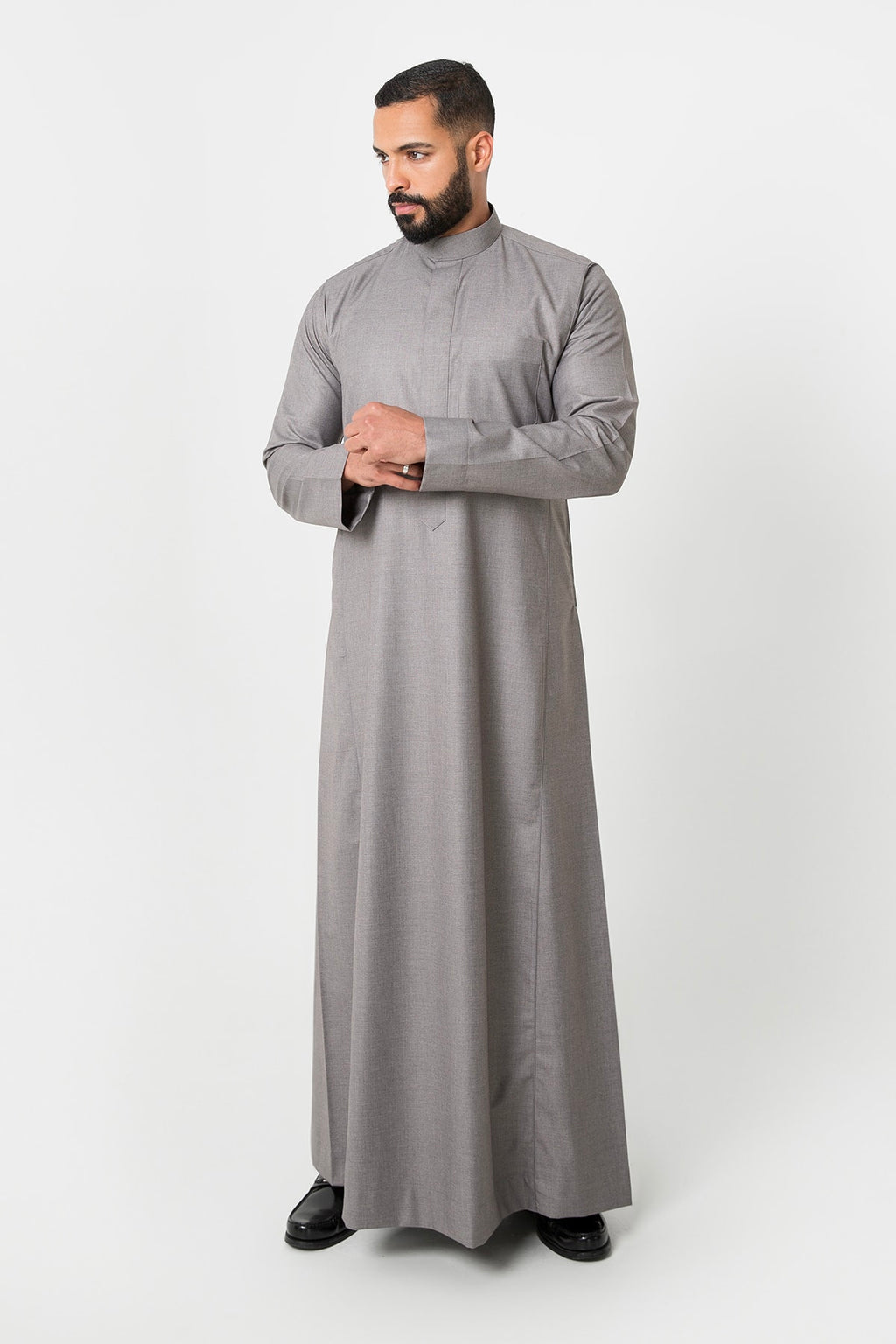 Men's dark gray winter thobe