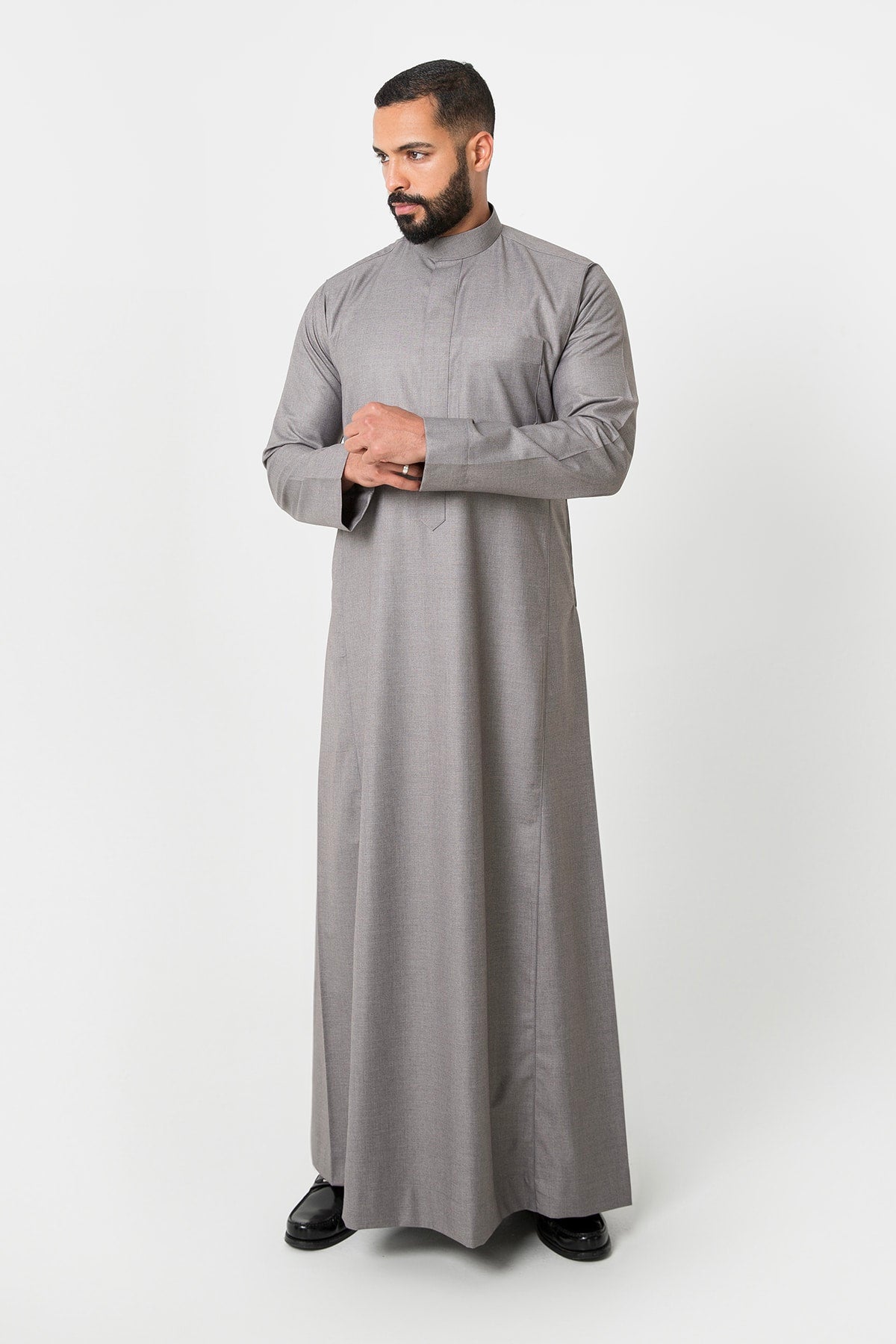 Men's dark gray winter thobe