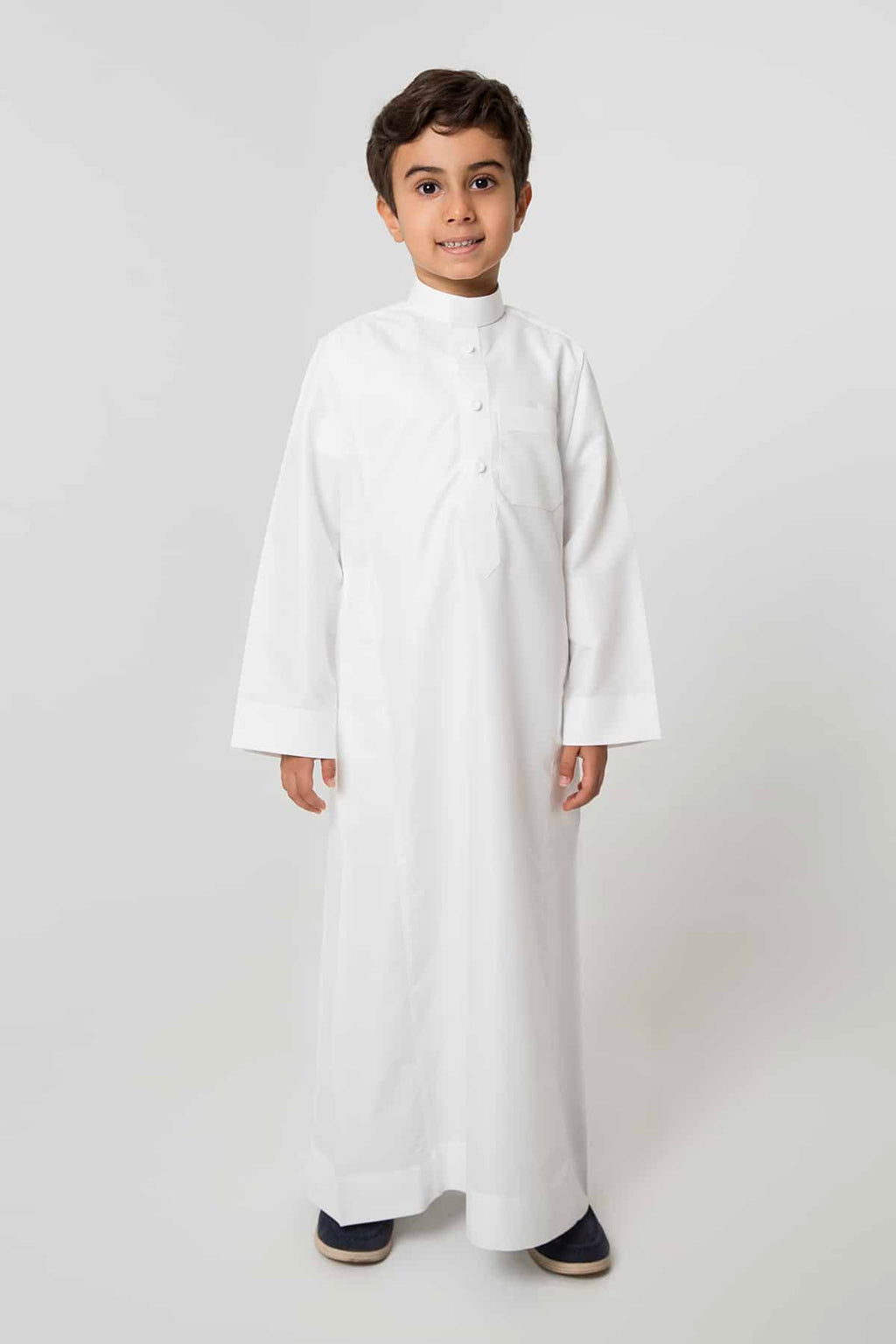 Classic boy's thobe, triangular jabzor, creamy