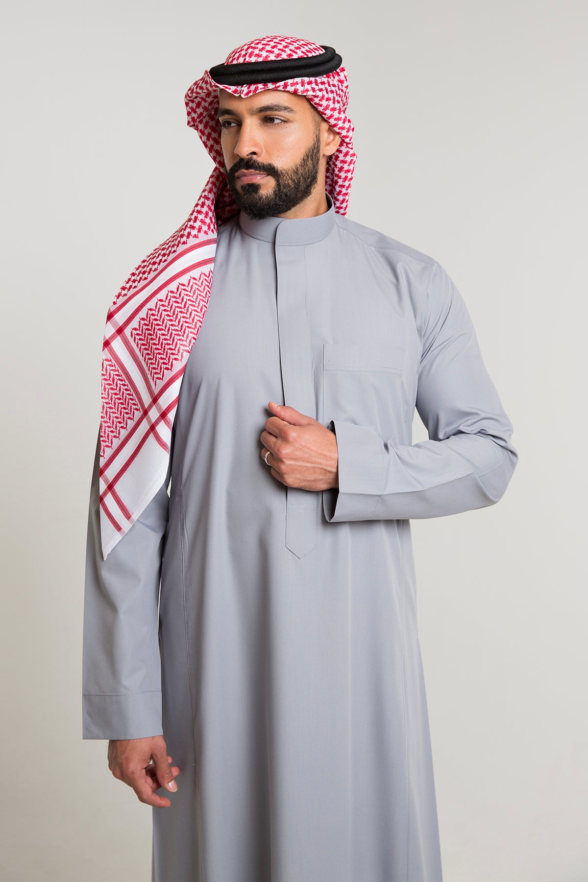 ثوب كلاسيك صيفي رمادي
