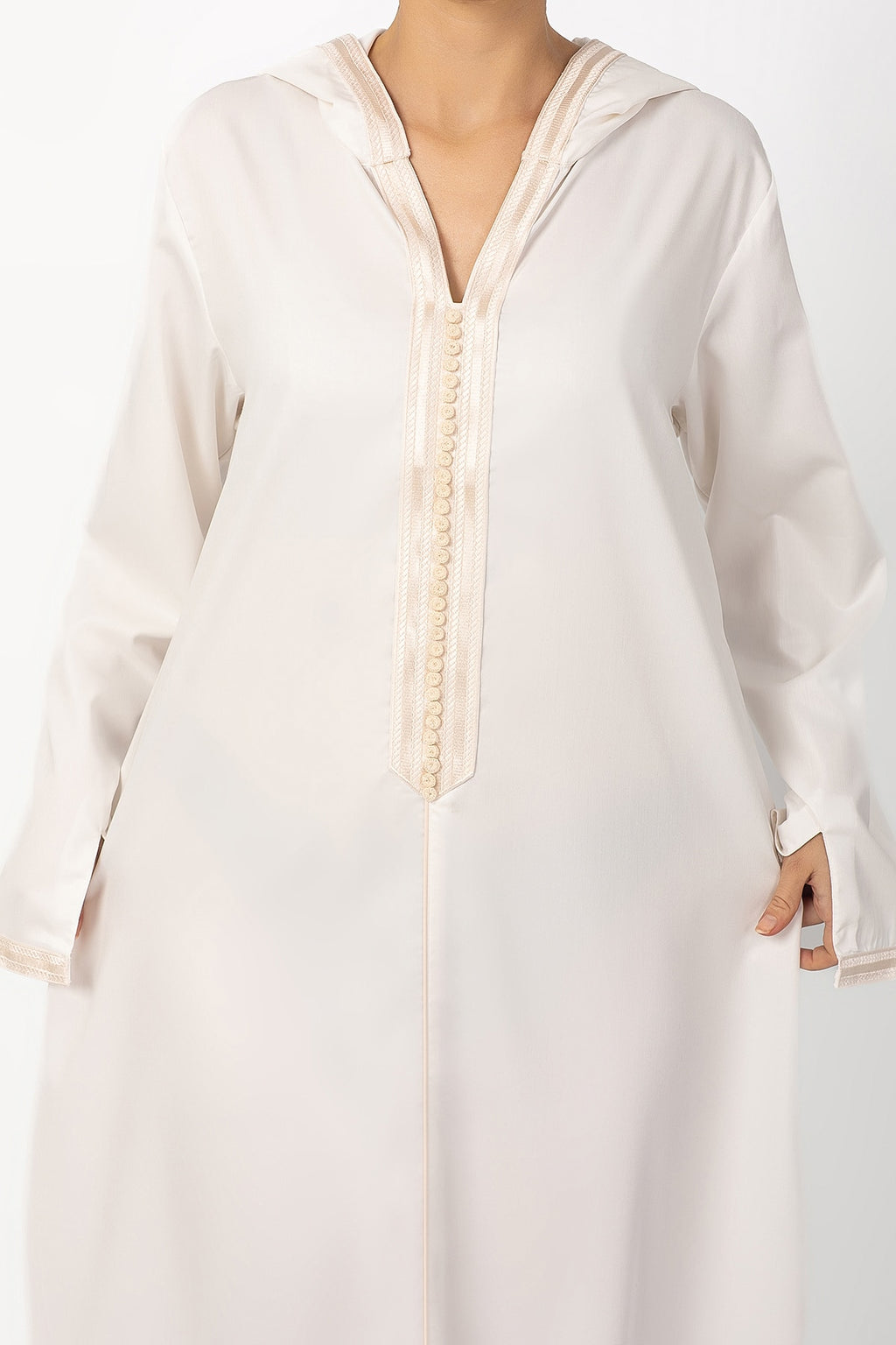 Women's Moroccan Cream Jalabiya