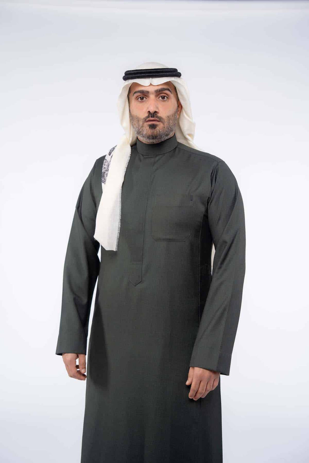 Men's Olive Green Winter Business Thobe