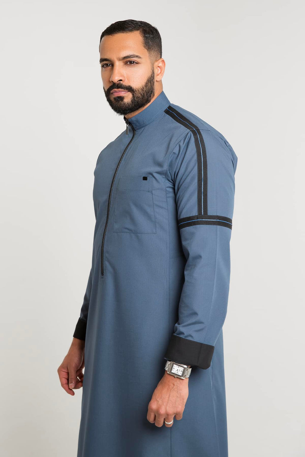 ثوب رجالي ري ثوب أزرق سحاب