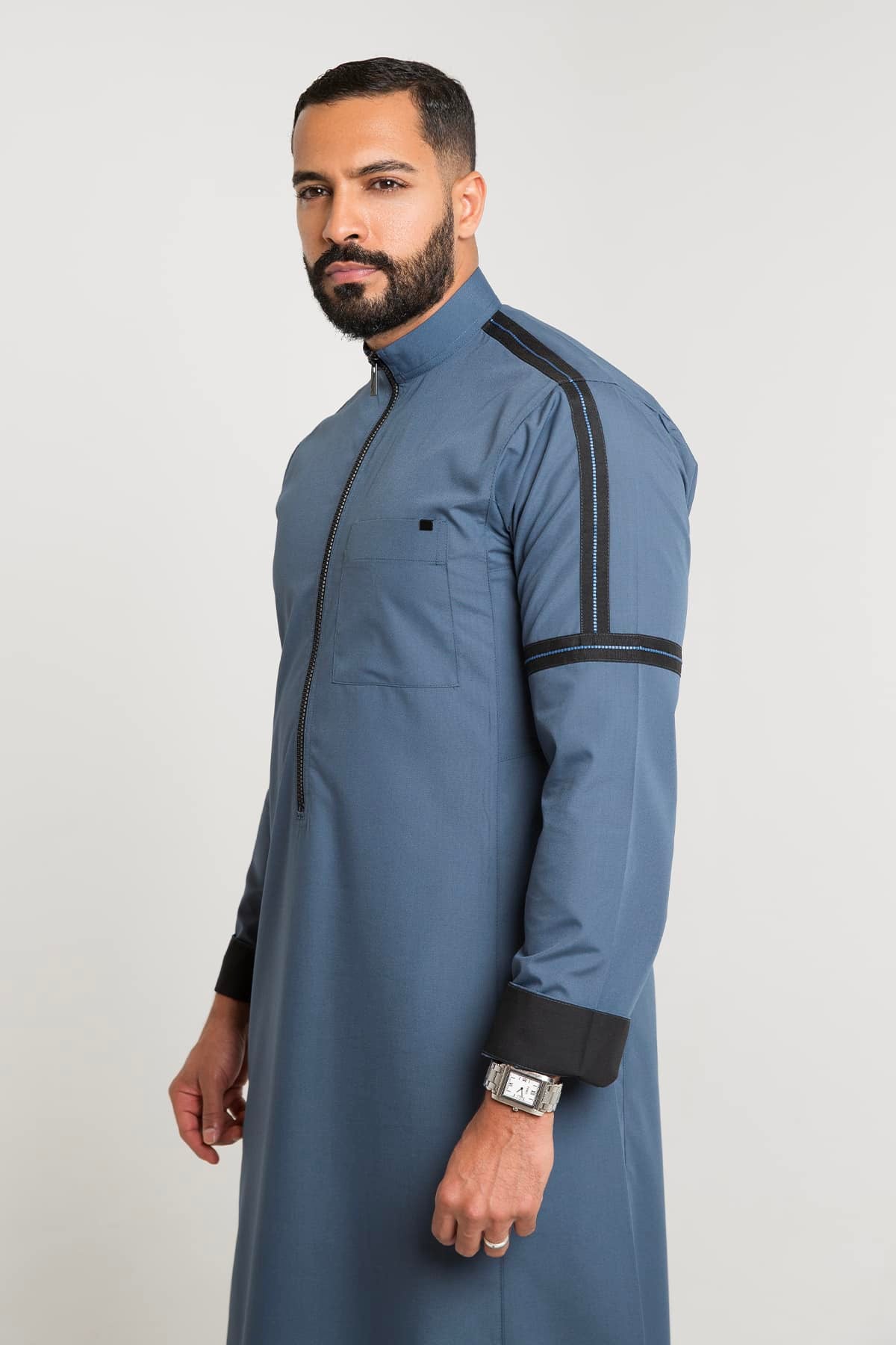 ثوب رجالي ري ثوب أزرق سحاب