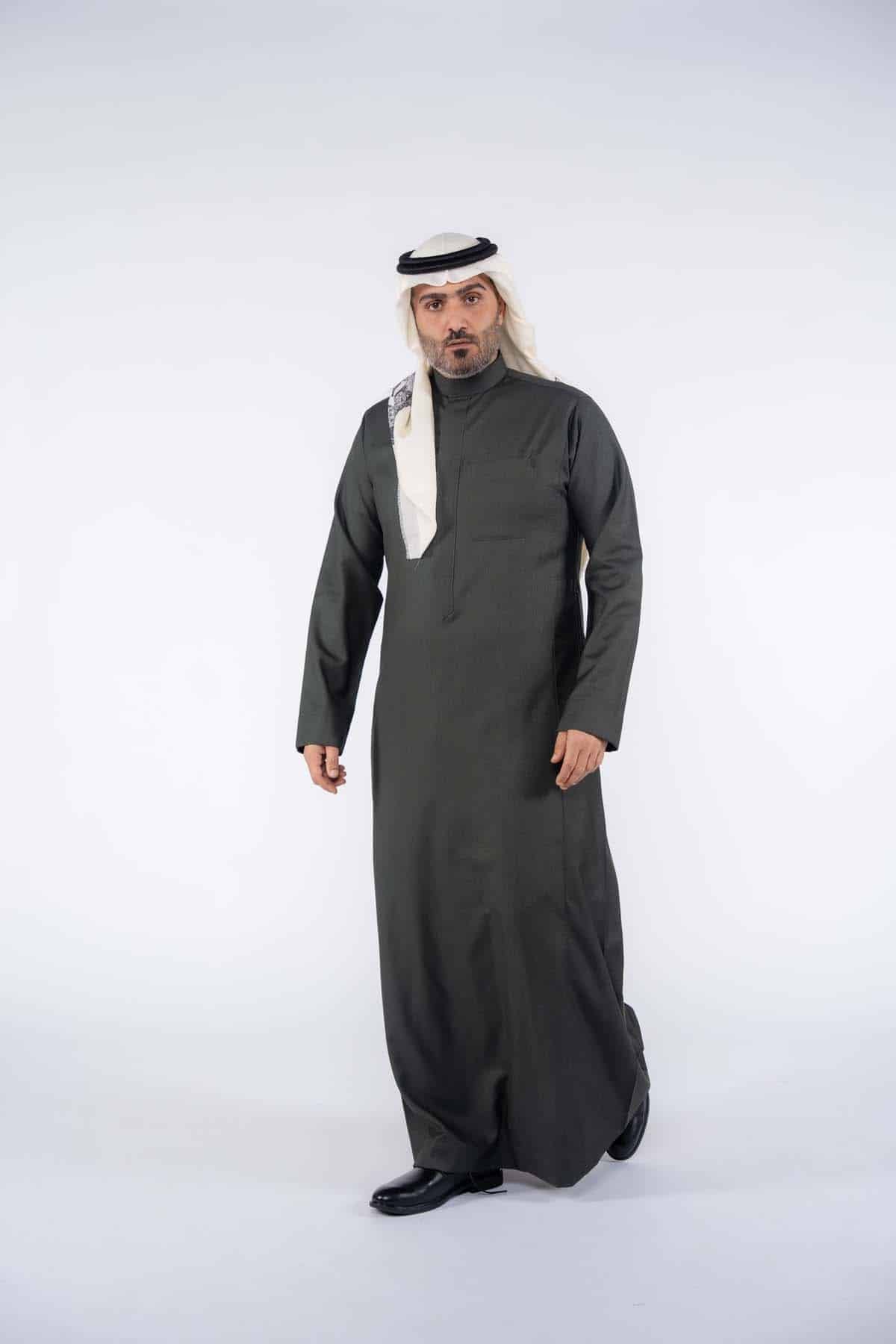 ثوب أعمال شتوي رجالي زيتي