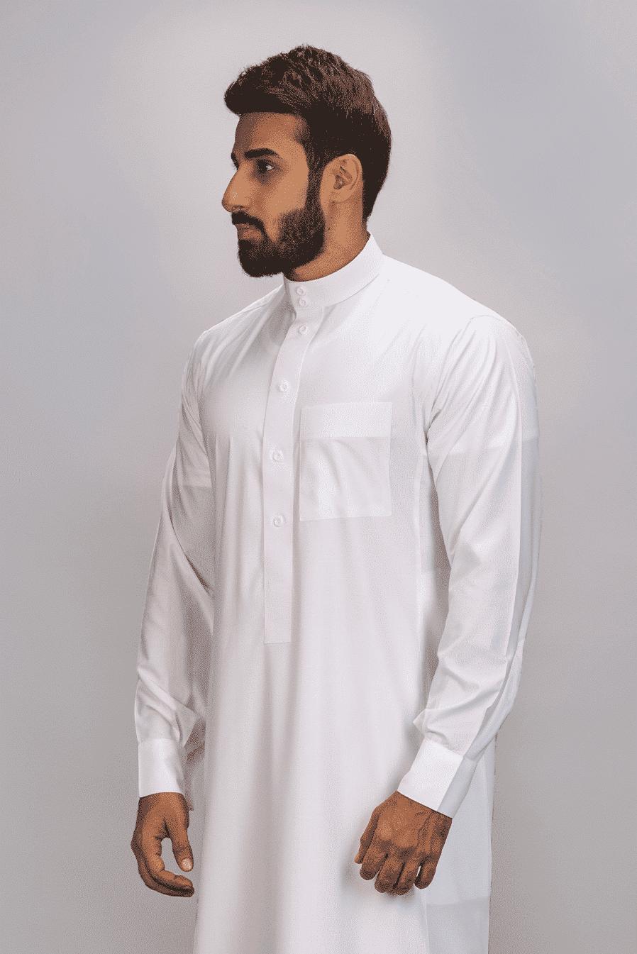 ثوب كلاسيك رجالي, أكمام كبك, كريمي