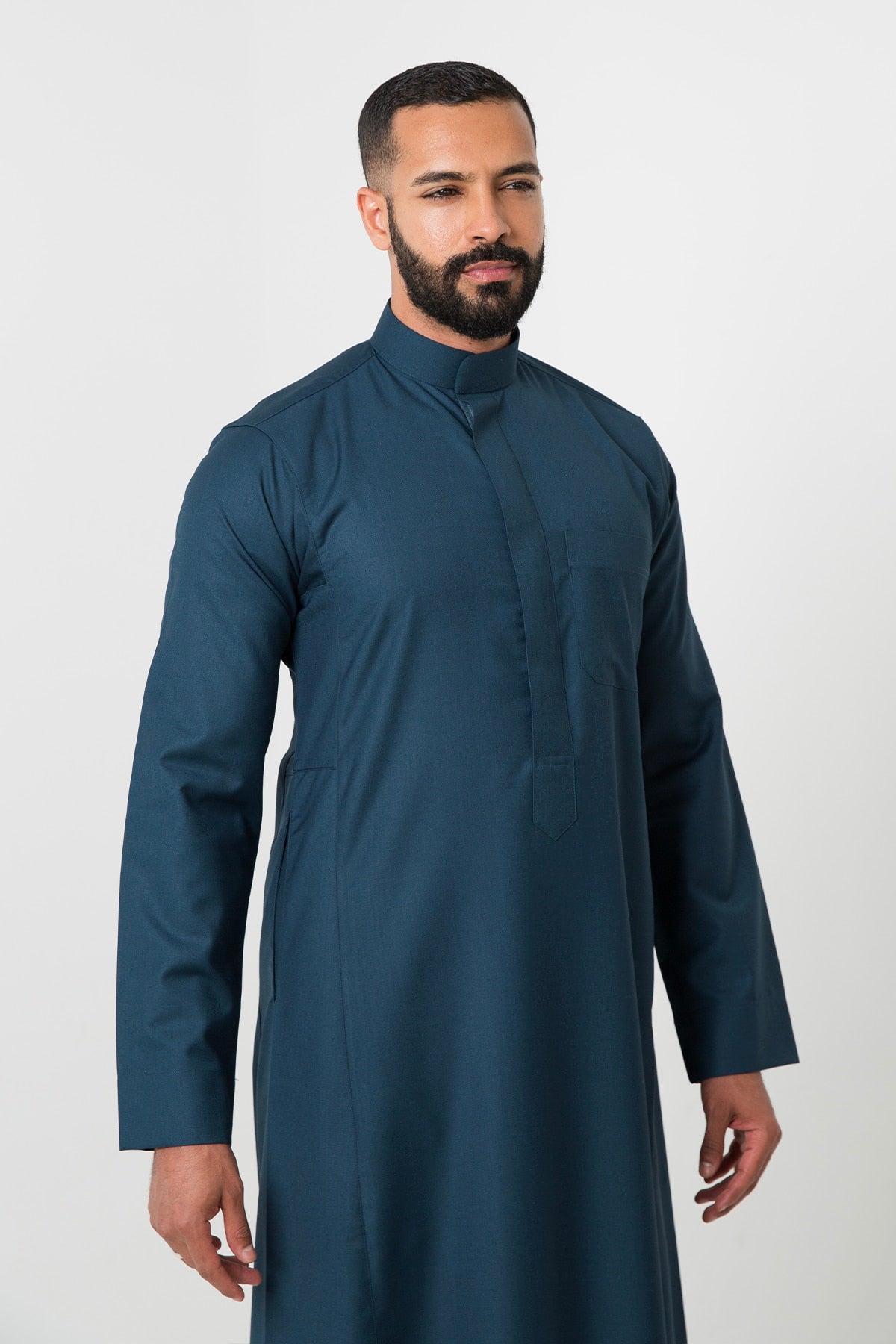 ثوب كلاسيك شتوي، لون أخضر غامق، رجالي
