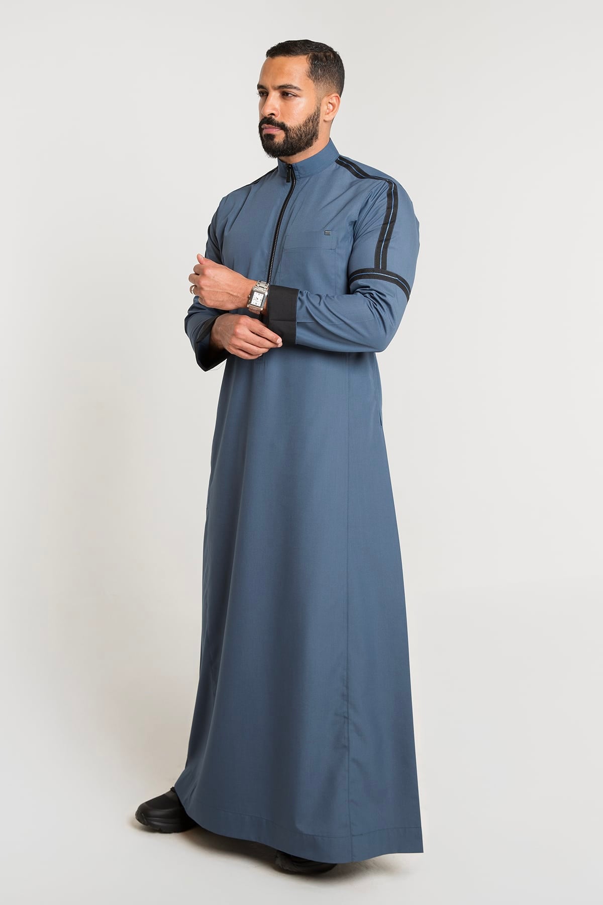 ثوب رجالي ري ثوب أزرق سحاب