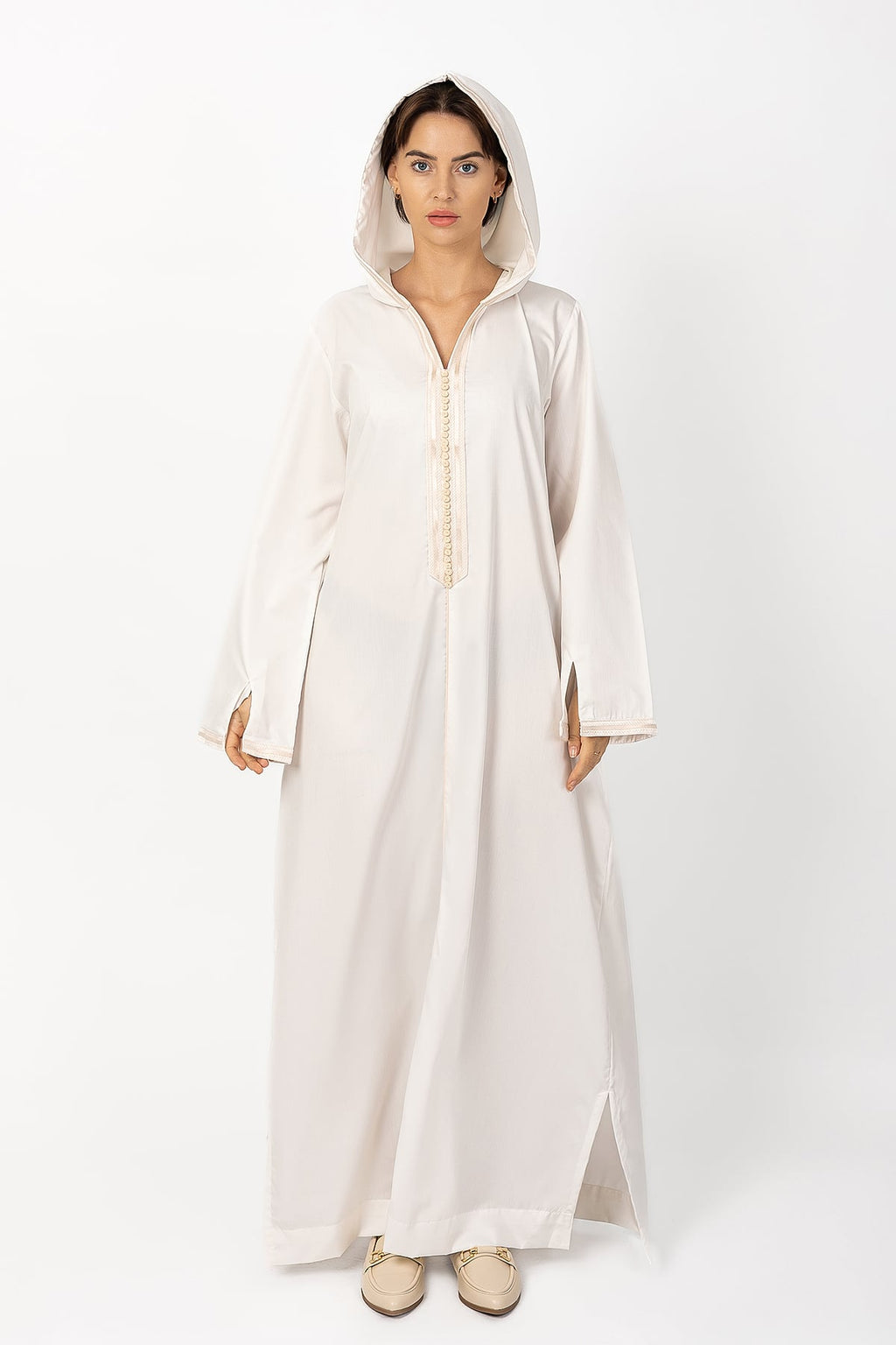 Women's Moroccan Cream Jalabiya