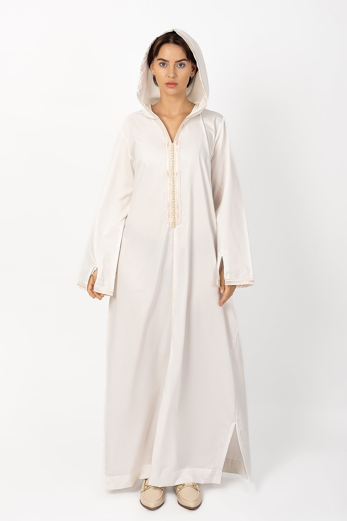 Women's Moroccan Cream Jalabiya