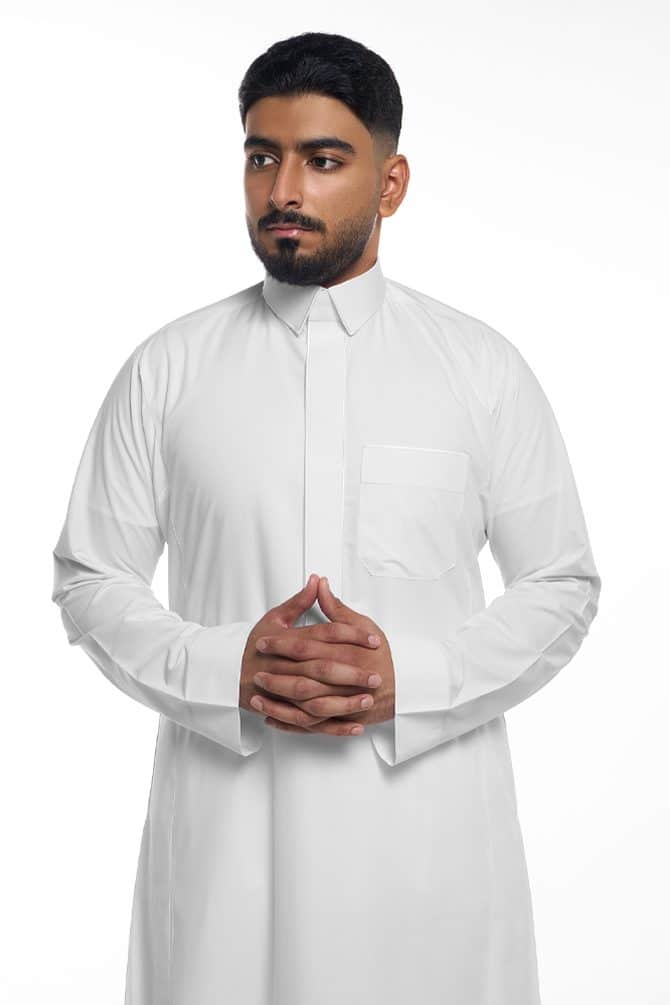 ثوب مزخرف رجالي, أبيض