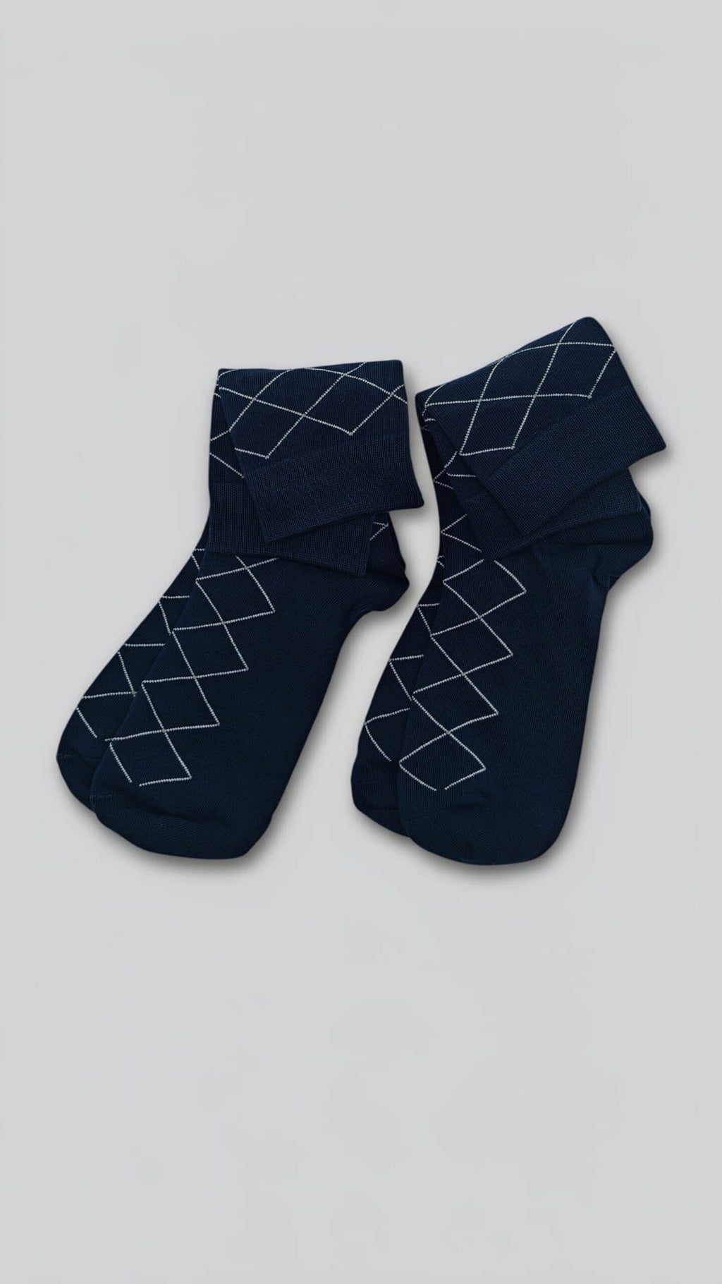 Men's 3-Pack Diamond Pattern Long Cotton Socks