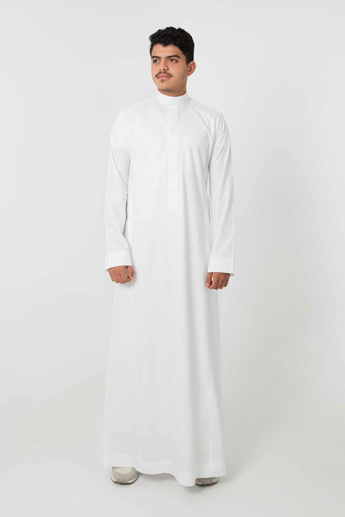ثوب كلاسيك شبابي, جبزور مربع, كريمي