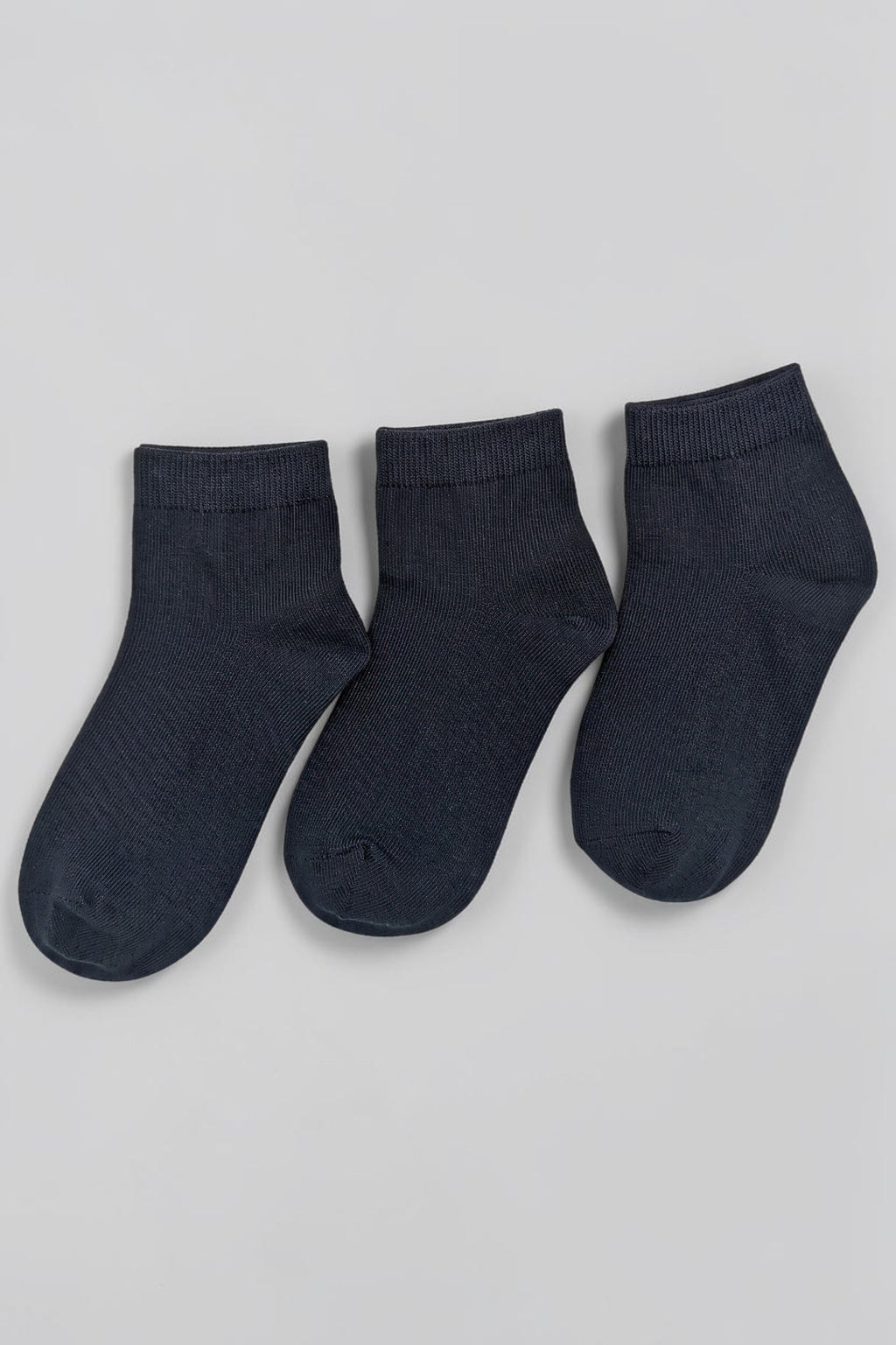 Signature Ankle Socks 3-Pack for Boys – Black