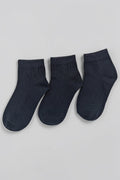 Signature Ankle Socks 3-Pack for Boys – Black