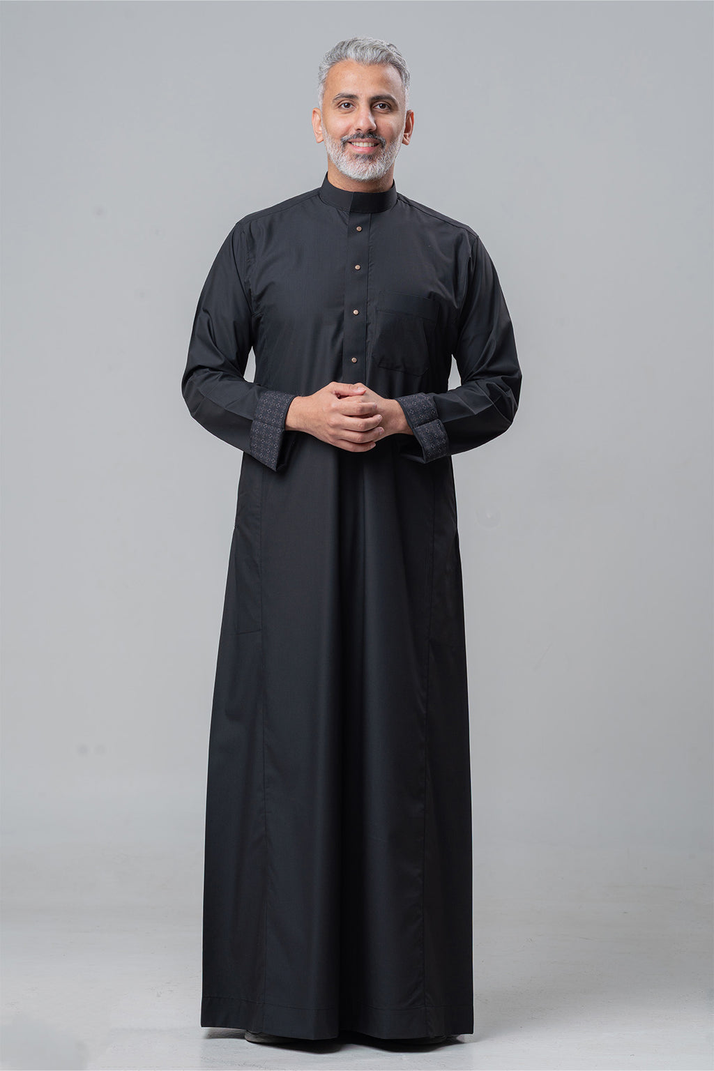 Men's Trendy Elegant Thobe - Black