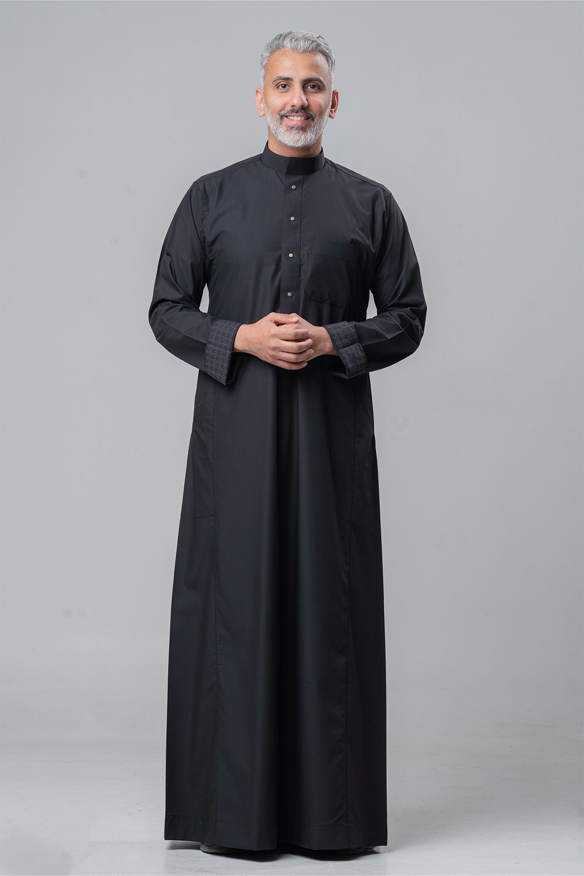 Men's Trendy Elegant Thobe - Black