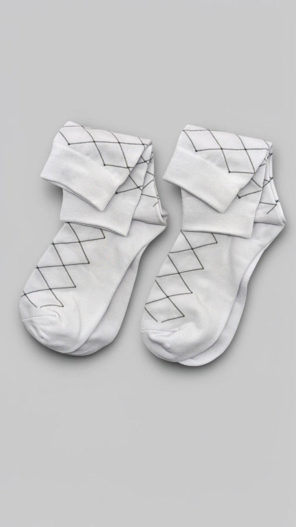 Men's 3-Pack Diamond Pattern Long Cotton Socks