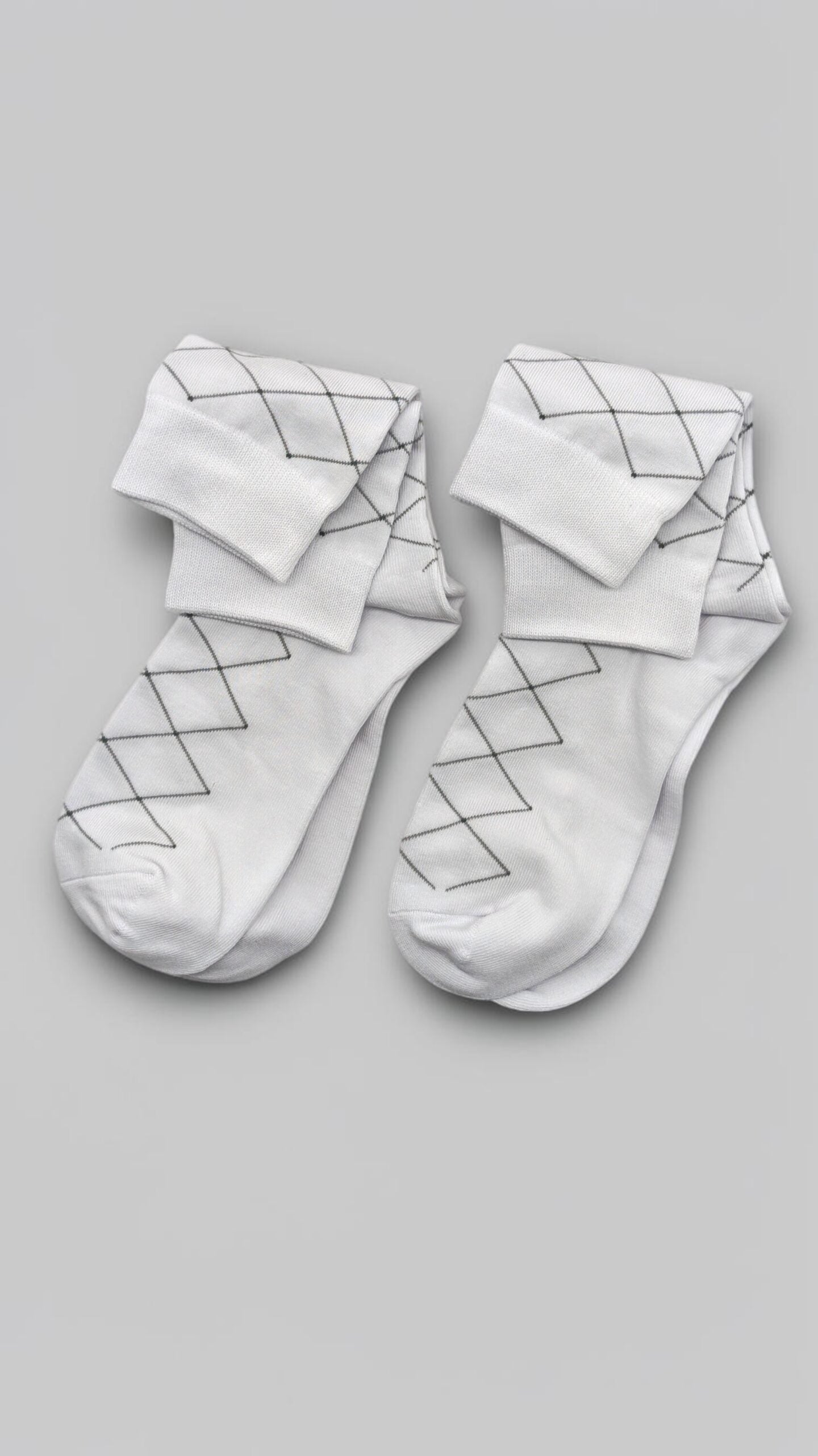 Men's 3-Pack Diamond Pattern Long Cotton Socks