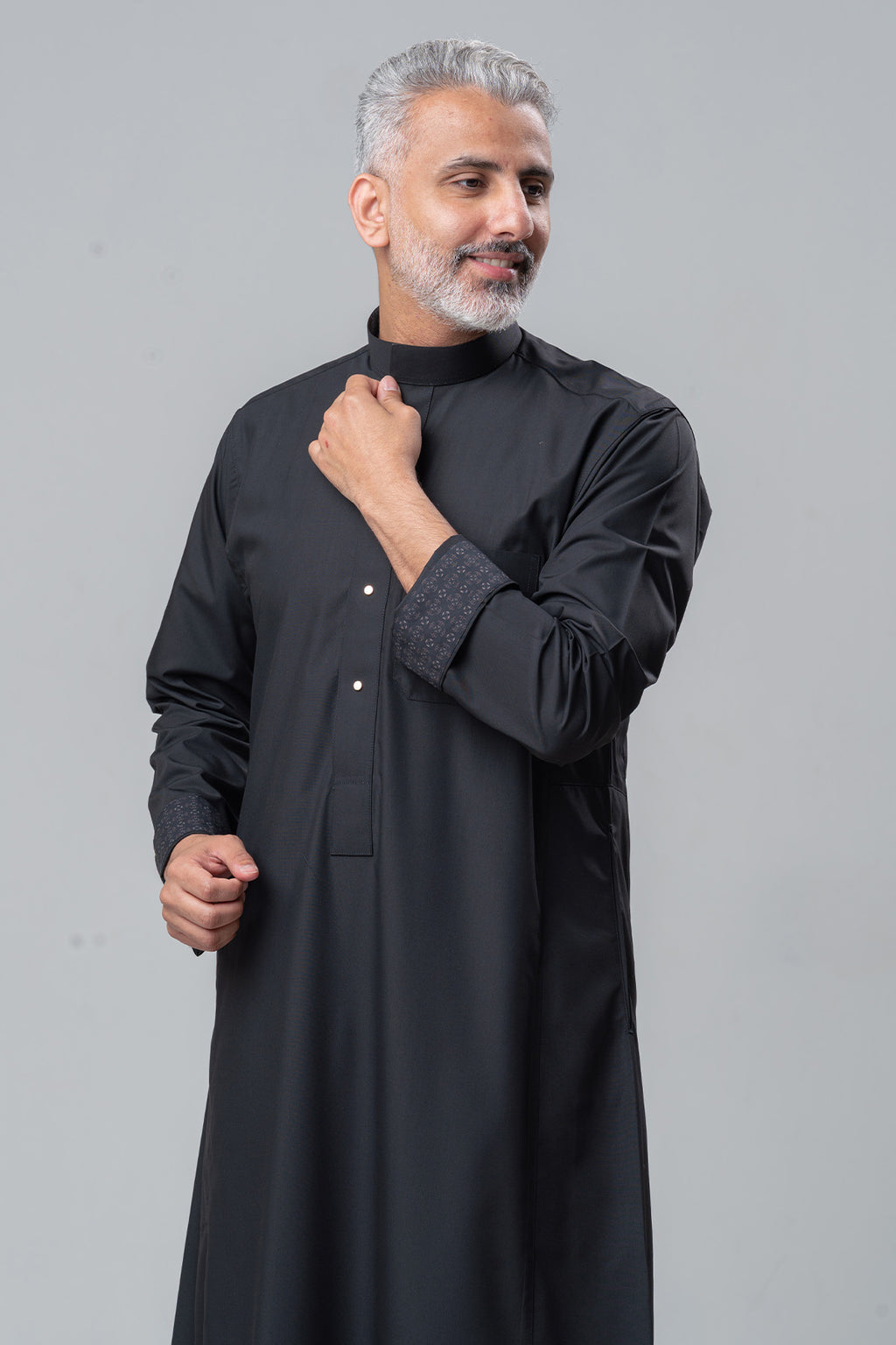 Men's Trendy Elegant Thobe - Black