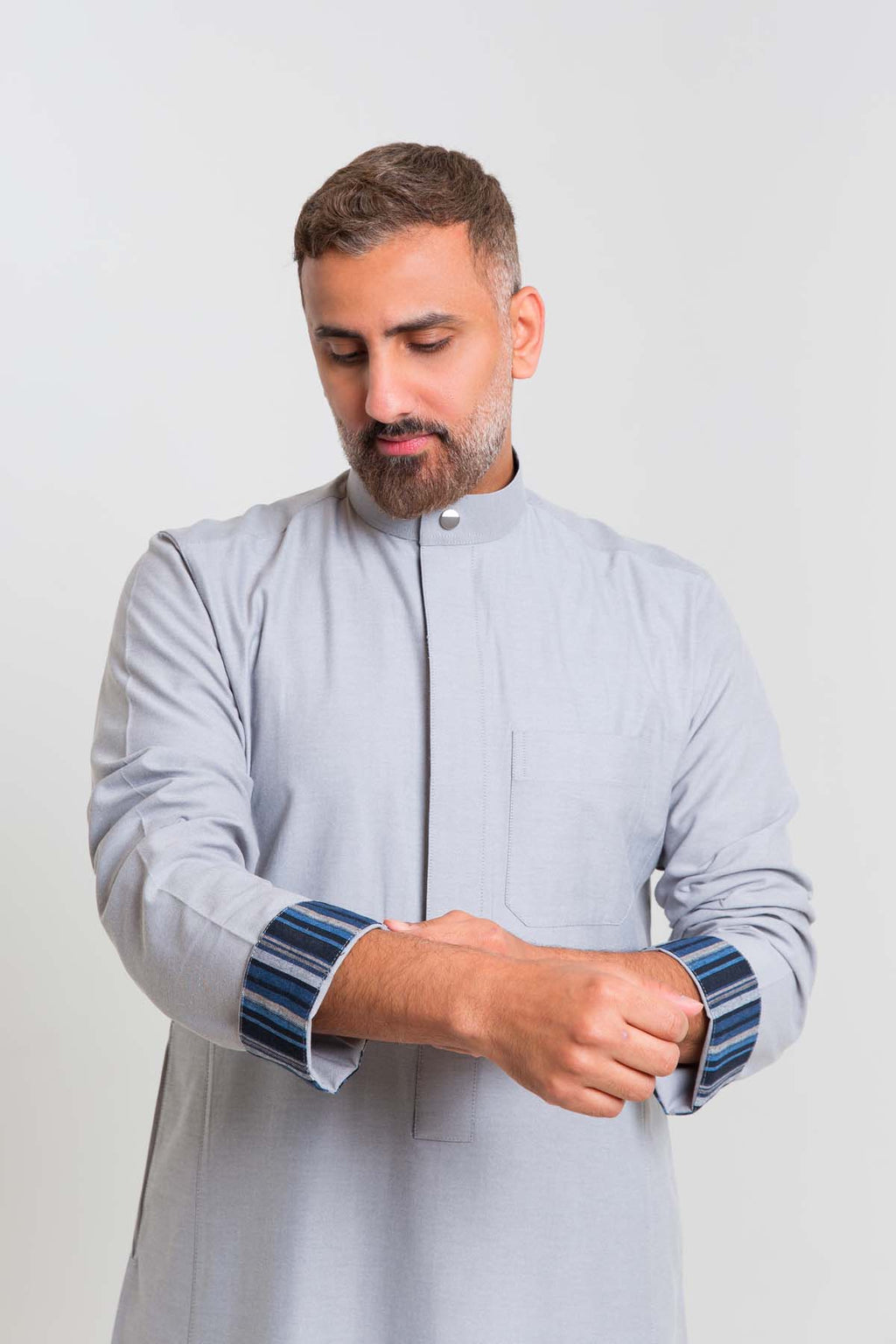 ثوب رجالي ري ثوب اكسفورد رمادي