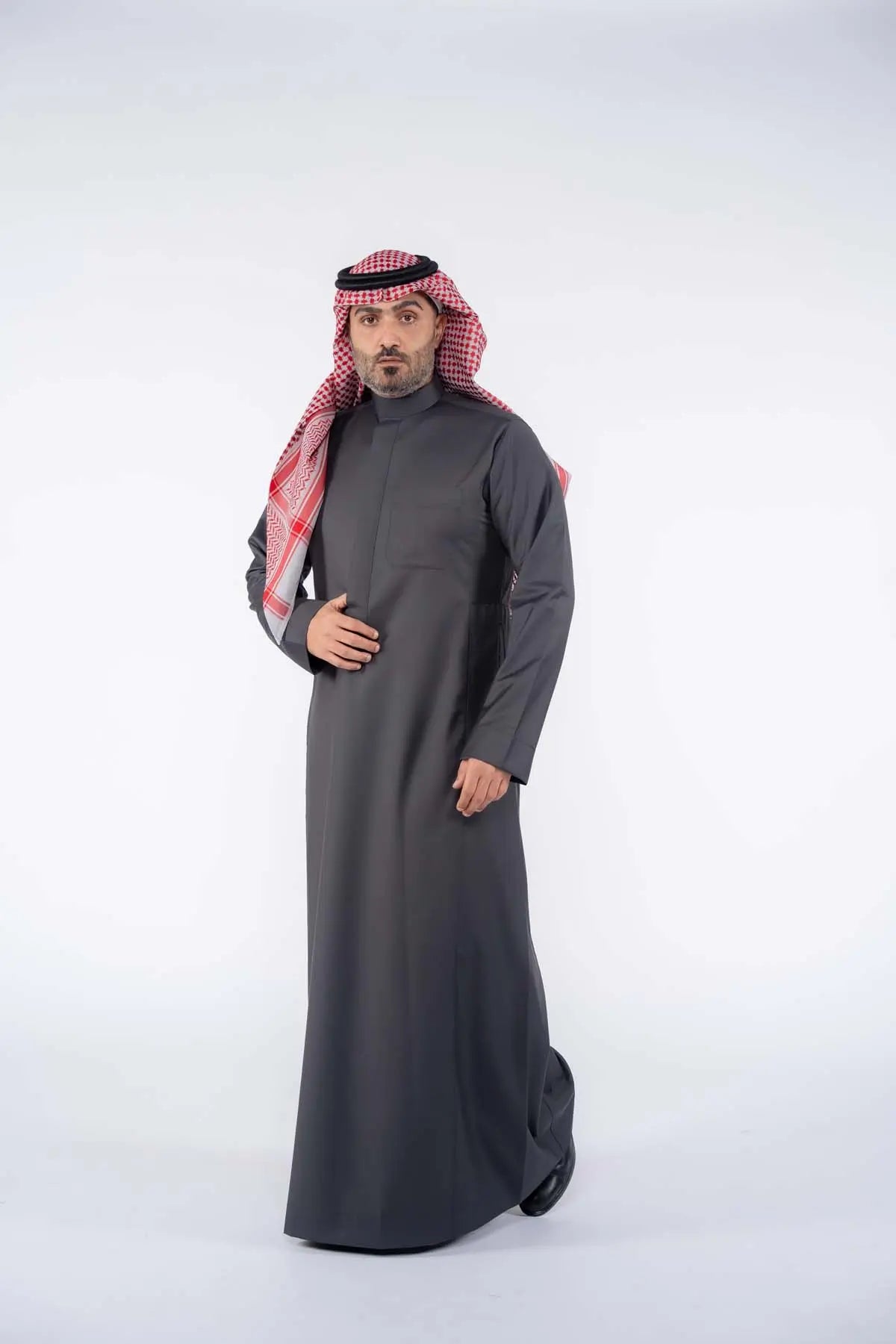 ثوب كلاسيك شتوي رجالي رمادي غامق