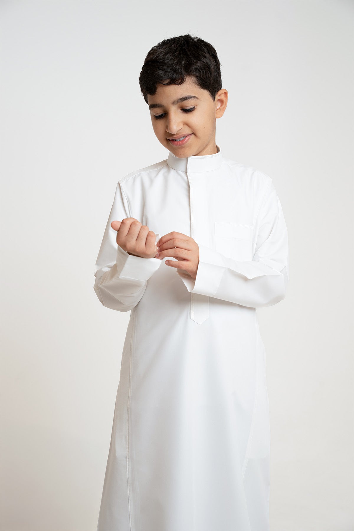 Elegant youth dress with embellishments – cream