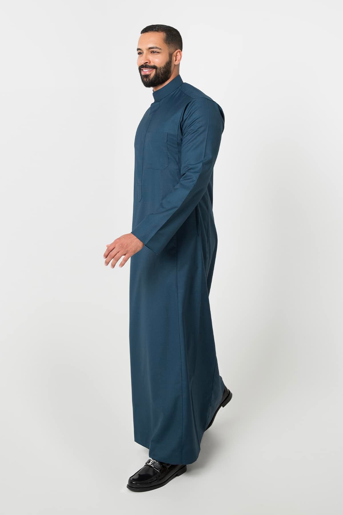 ثوب كلاسيك شتوي، لون أخضر غامق، رجالي