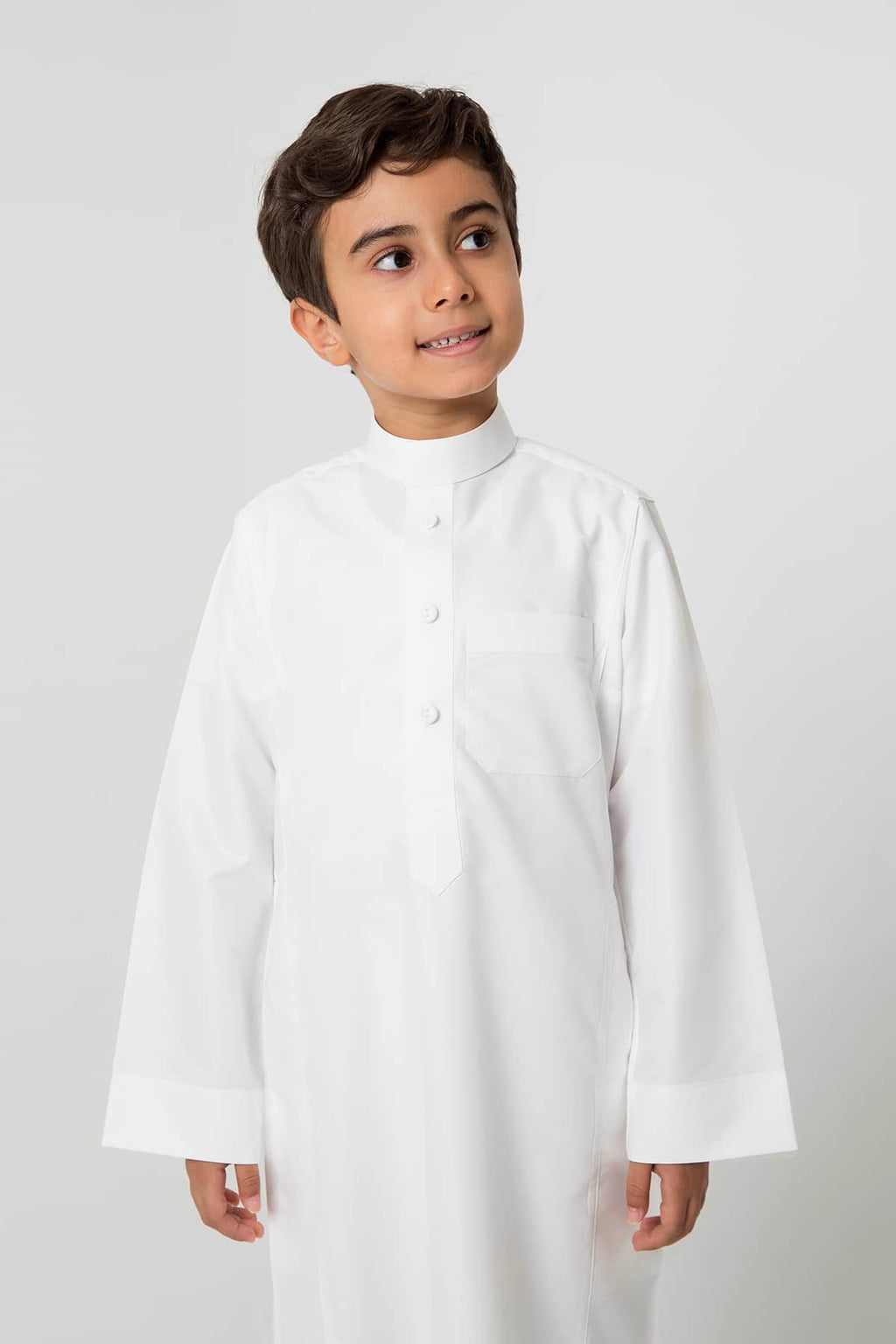 Classic boy's thobe, triangular jabzor, creamy