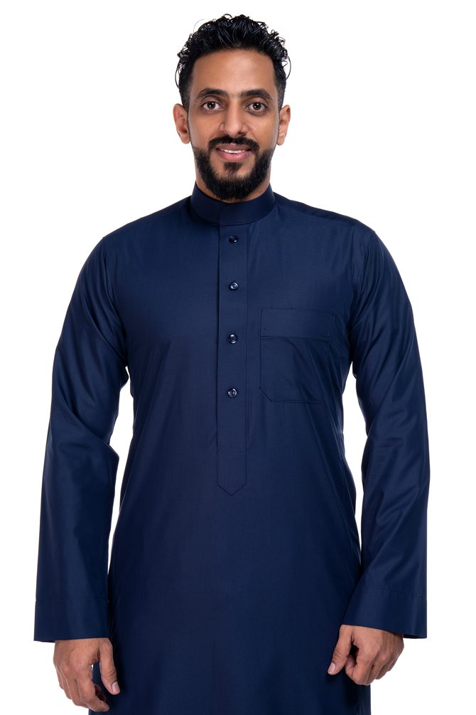 Thobe, summer, navy blue, men's