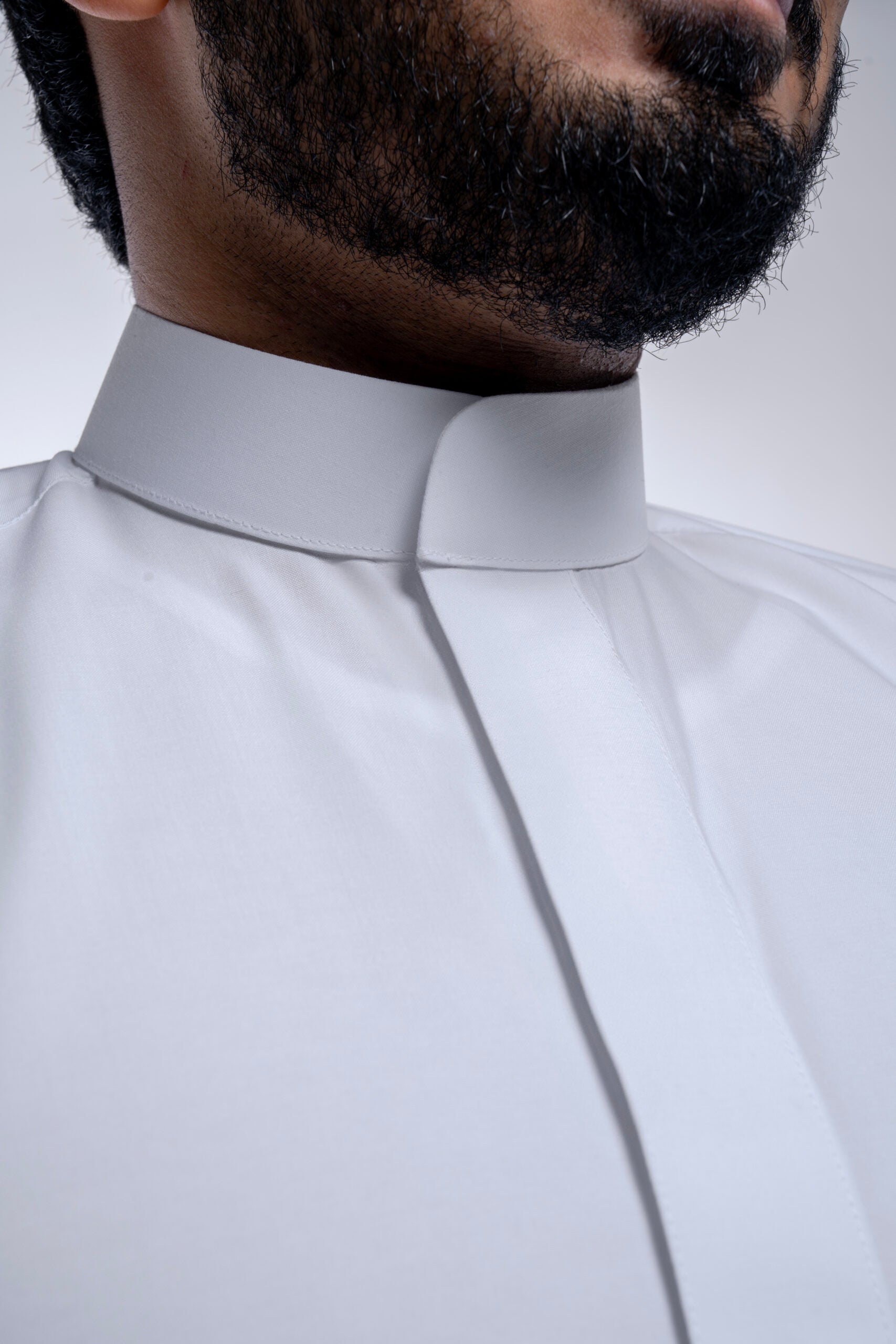 White business dress, round neck, youthful