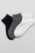Premium Boys' Cotton Socks - 3 Colors (Black - Grey - White)