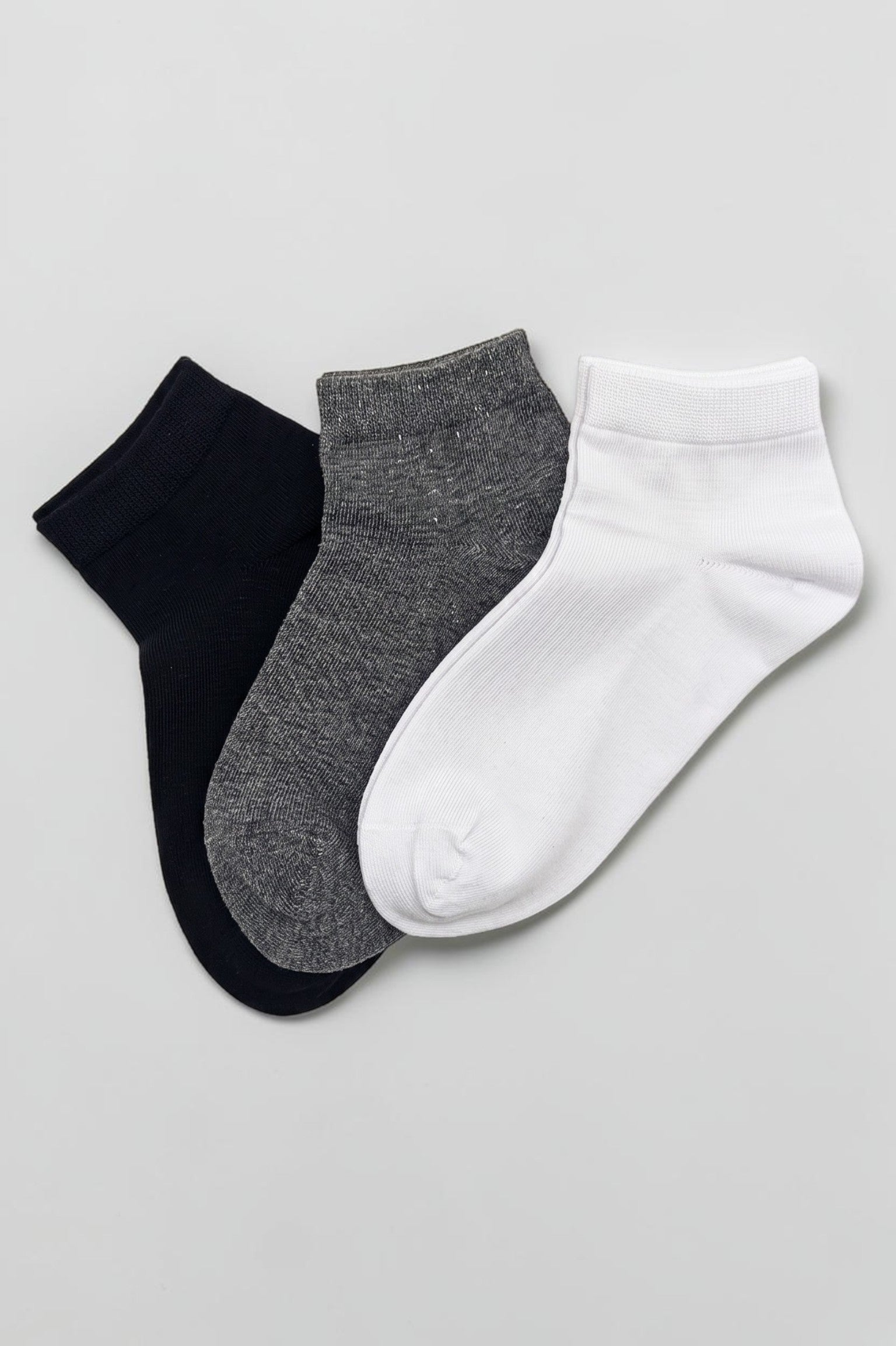 Premium Boys' Cotton Socks - 3 Colors (Black - Grey - White)
