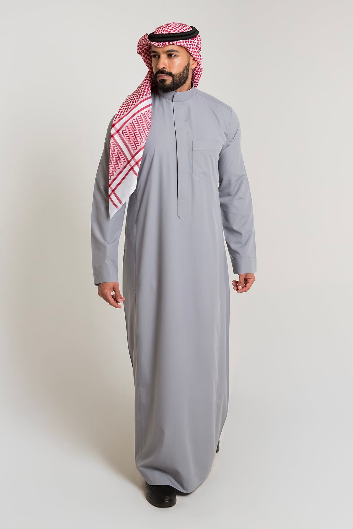 ثوب كلاسيك صيفي رمادي